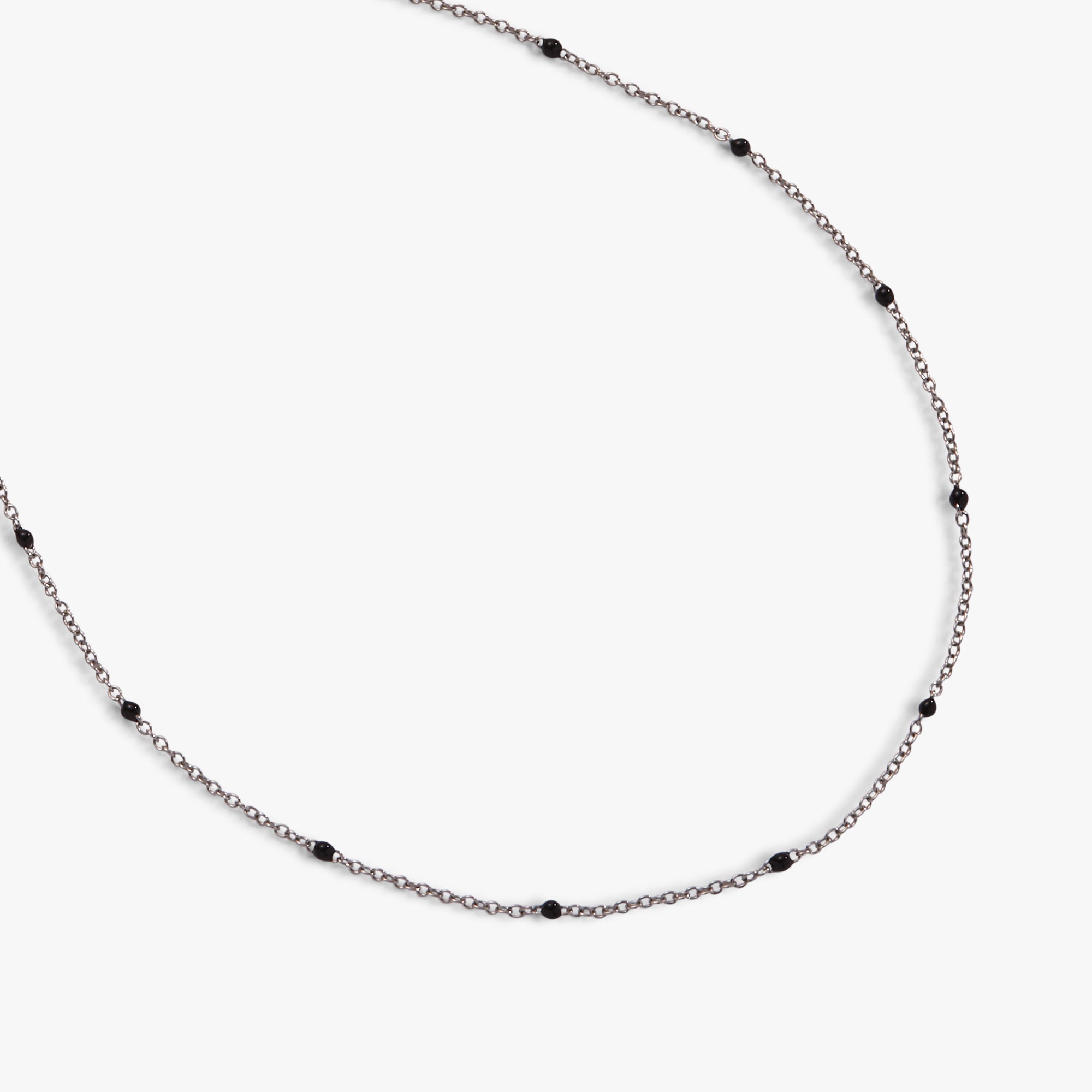 Enamel Black Dot Chain Necklace for Women - Minimalist Dainty Pendant Jewelry - Perfect for Everyday Wear, Office & Date Night