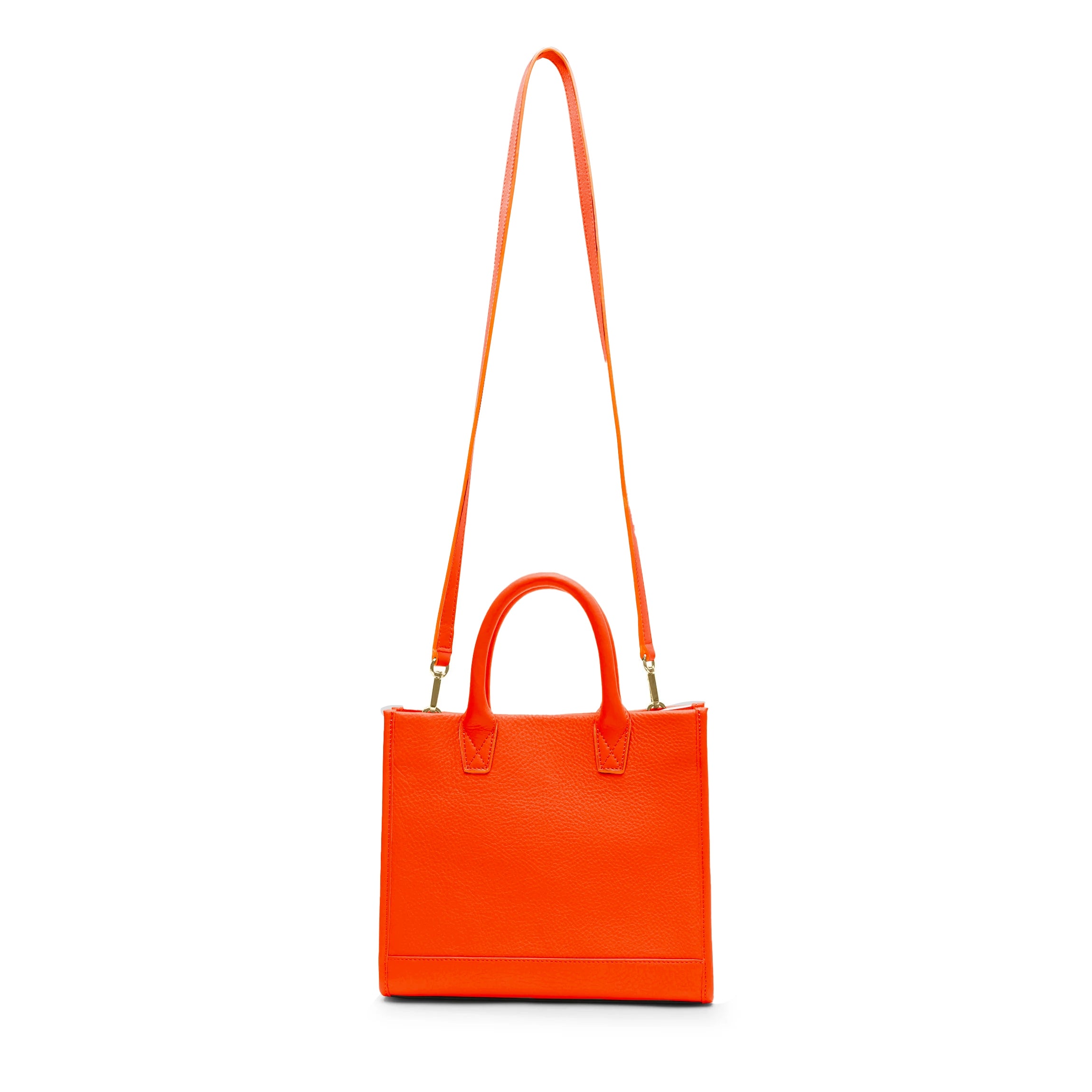 Kress Mini Top Handle Crossbody Bag in Clementine Orange - Stylish & Compact for Work, Travel, and Everyday Use