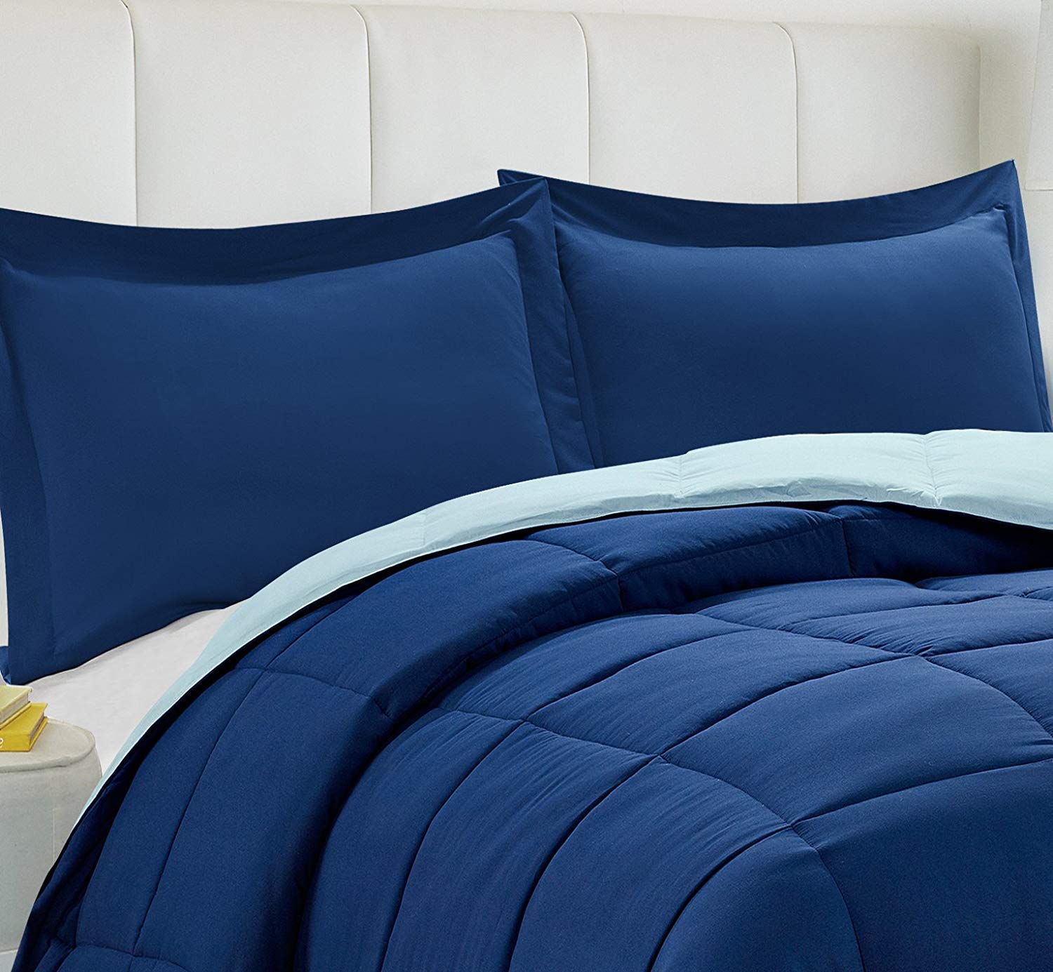 Navy Blue Down Alternative Comforter Twin Size - All Season Soft Fiberfill Duvet Insert - Box Stitched Hypoallergenic Bedding Set | Perfect for Guest Rooms, Dorms & Cozy Bedroom Decor