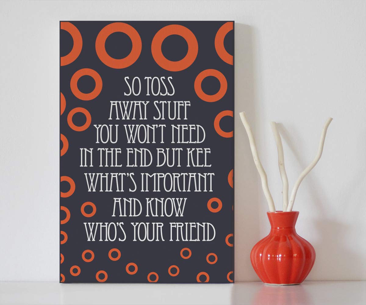 Framed Canvas Wall Art - The Bottom Song Lyrics Portrait (16x24