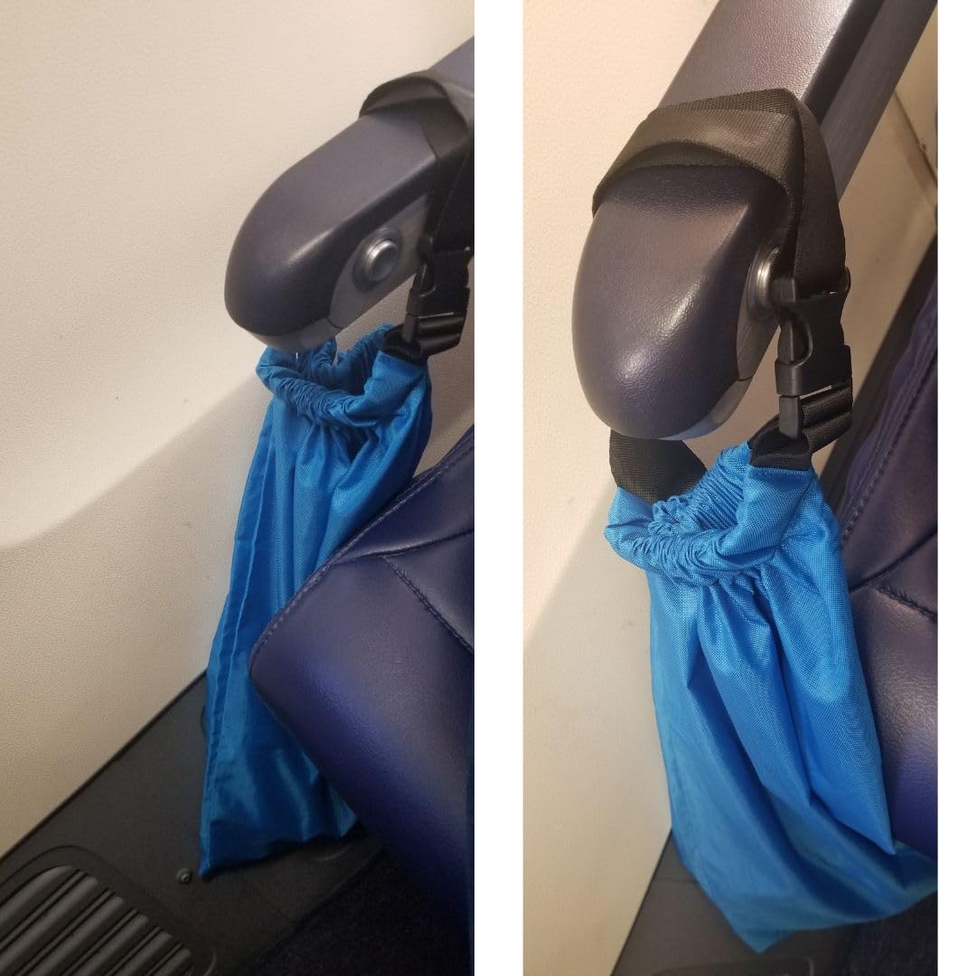 360° Rotating Universal Airplane Phone Holder with Tray Table Cover - 3-Piece Travel Accessory Set with Side Pockets & Clip-On Carry Bag | Perfect for In-Flight Entertainment & Business Travel Essentials
