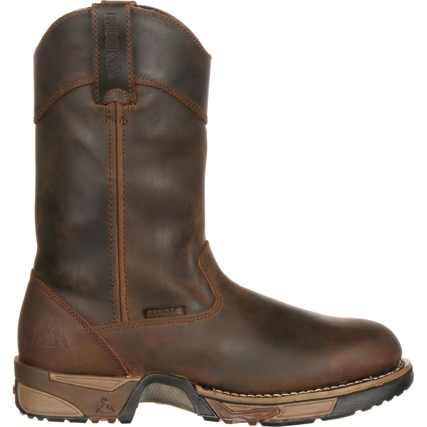 ROCKY Aztec Waterproof Wellington Work Boots for Men - Slip Resistant, Steel Toe, Insulated - Ideal for Construction, Farming & Outdoor Work