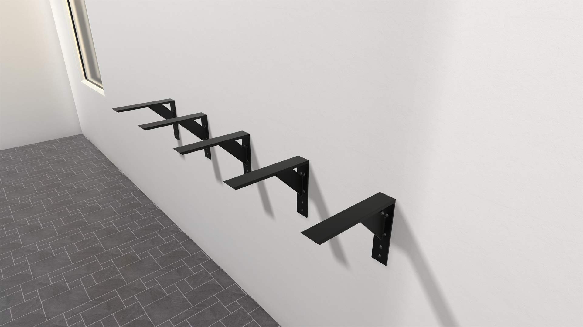 American Made Steel Granite Bracket - Heavy Duty 22x10 Floating Shelf Bracket for Kitchen, Bathroom & Home Decor | Durable Metal Brackets for Shelving Projects | Perfect for Organizing Spices, Displaying Decor & Creating Storage Space