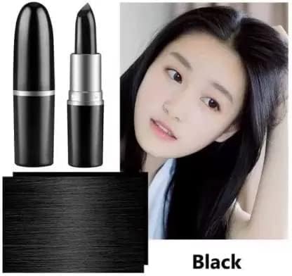 AcuHealth Lipstick-Shaped Temporary Hair Dye Pen - Natural Plant-Based Formula for Gray Hair Coverage & Touch-Ups (Black, 1 Pack) | Perfect for Quick Root Touch-Ups, Costume Parties & Fashion Styling