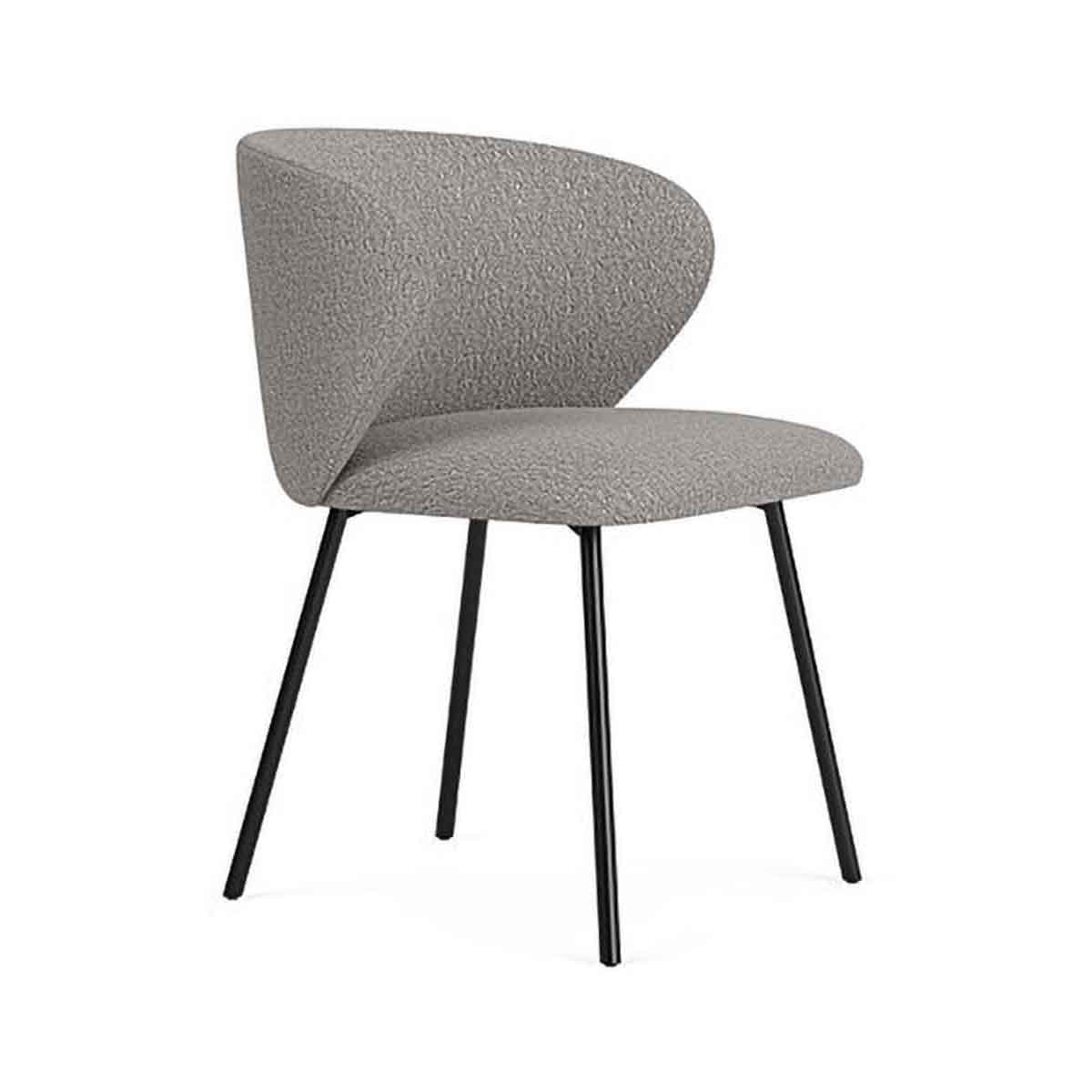 Ellie Boucle Dining Chair - Modern Upholstered Accent Chair for Kitchen, Dining Room, or Office - Soft Textured Fabric & Sturdy Wooden Legs - Perfect for Home Decor & Entertaining