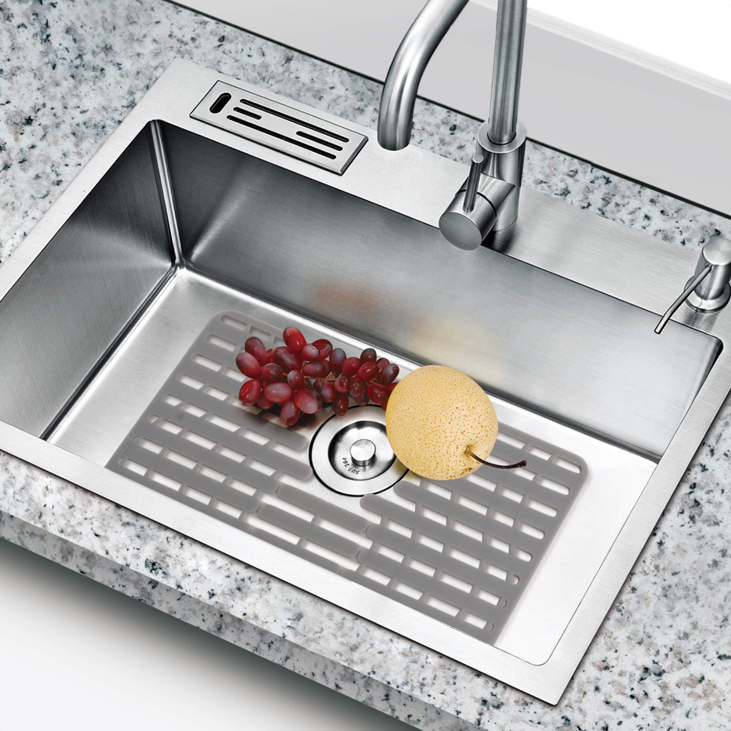 Better Housewares Silicone Sink Mat - Non-Slip Kitchen Sink Protector, 16