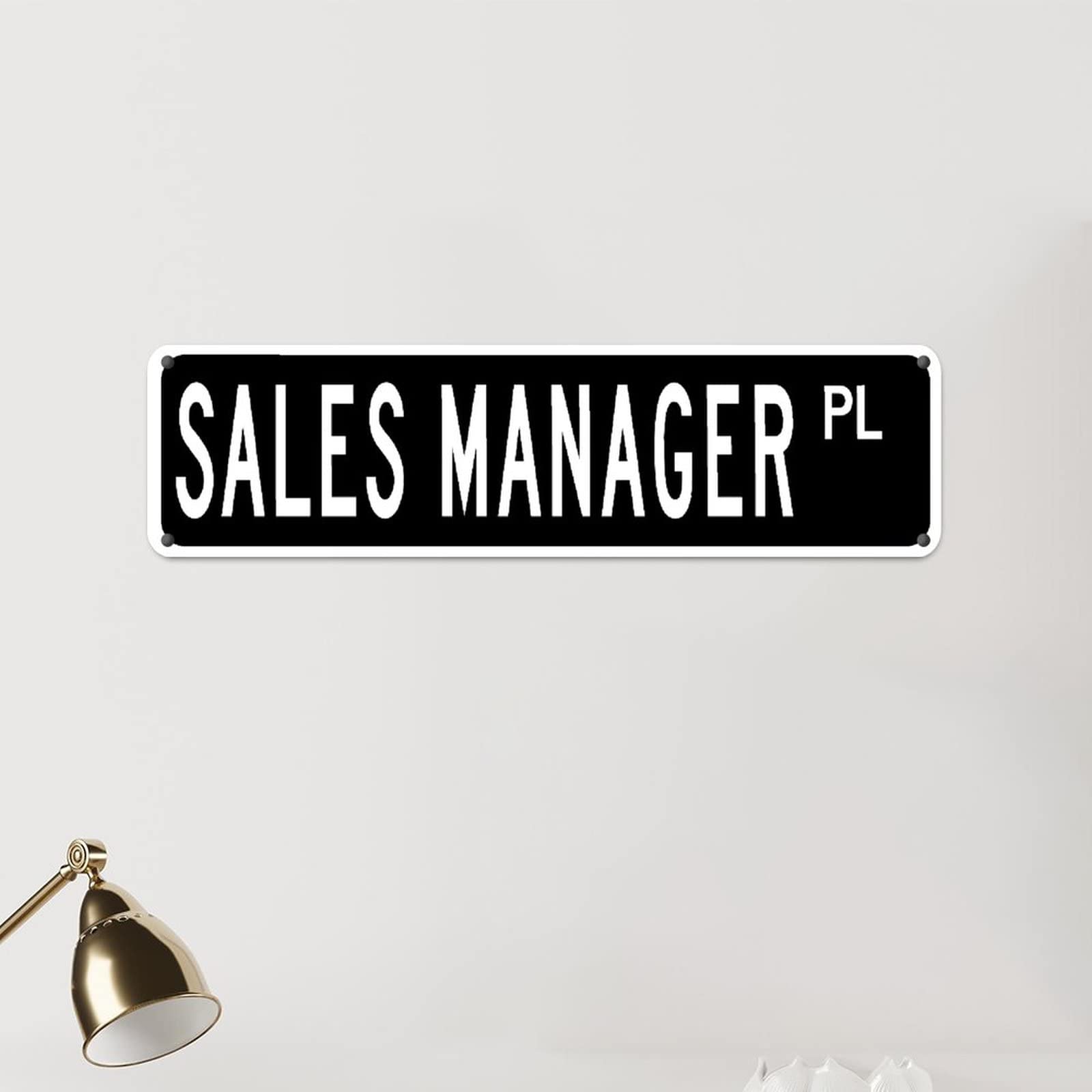 Custom Sales Manager Metal Sign 3x12in - Durable Tin Plaque Wall Decor for Office, Home, Kitchen, Bathroom & Garage - Perfect Gift for Sales Professionals & Managers