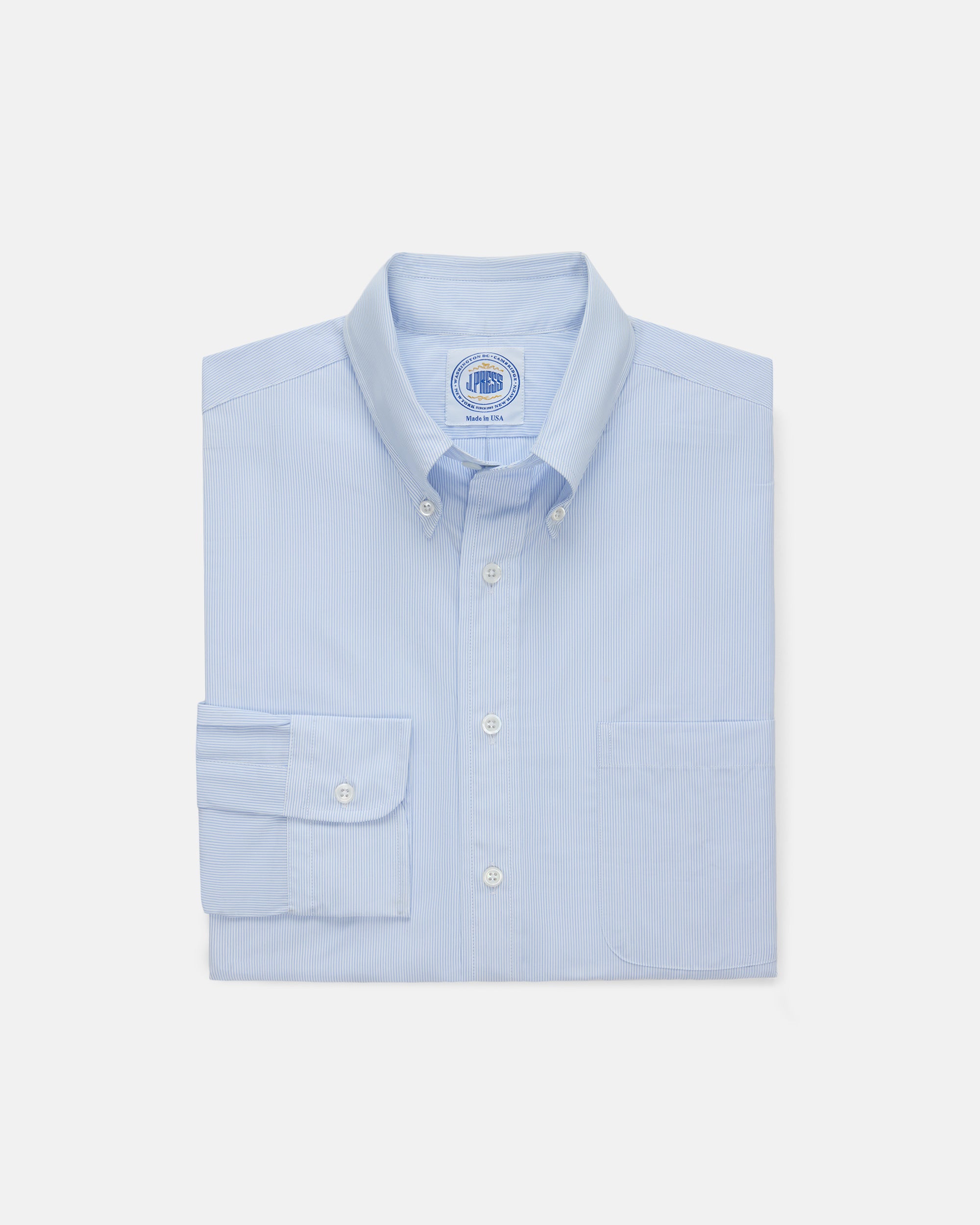 Premium Gold Label Pinstripe Dress Shirt for Men - Formal Business Attire & Office Wear - Perfect for Weddings, Interviews & Professional Events