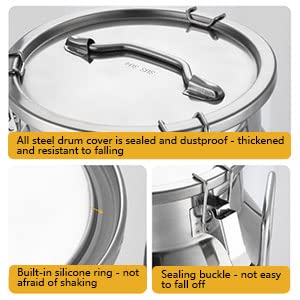 20L/5.3 Gallon Stainless Steel Milk Can with Lid - Commercial Grade Wine Fermentation Pail, Water Storage Jug, Heavy Duty Liquid Container for Kitchen, Rice, Cereal, Grains & Coffee Beans | Ideal for Home Brewing, Food Storage & Restaurant Use
