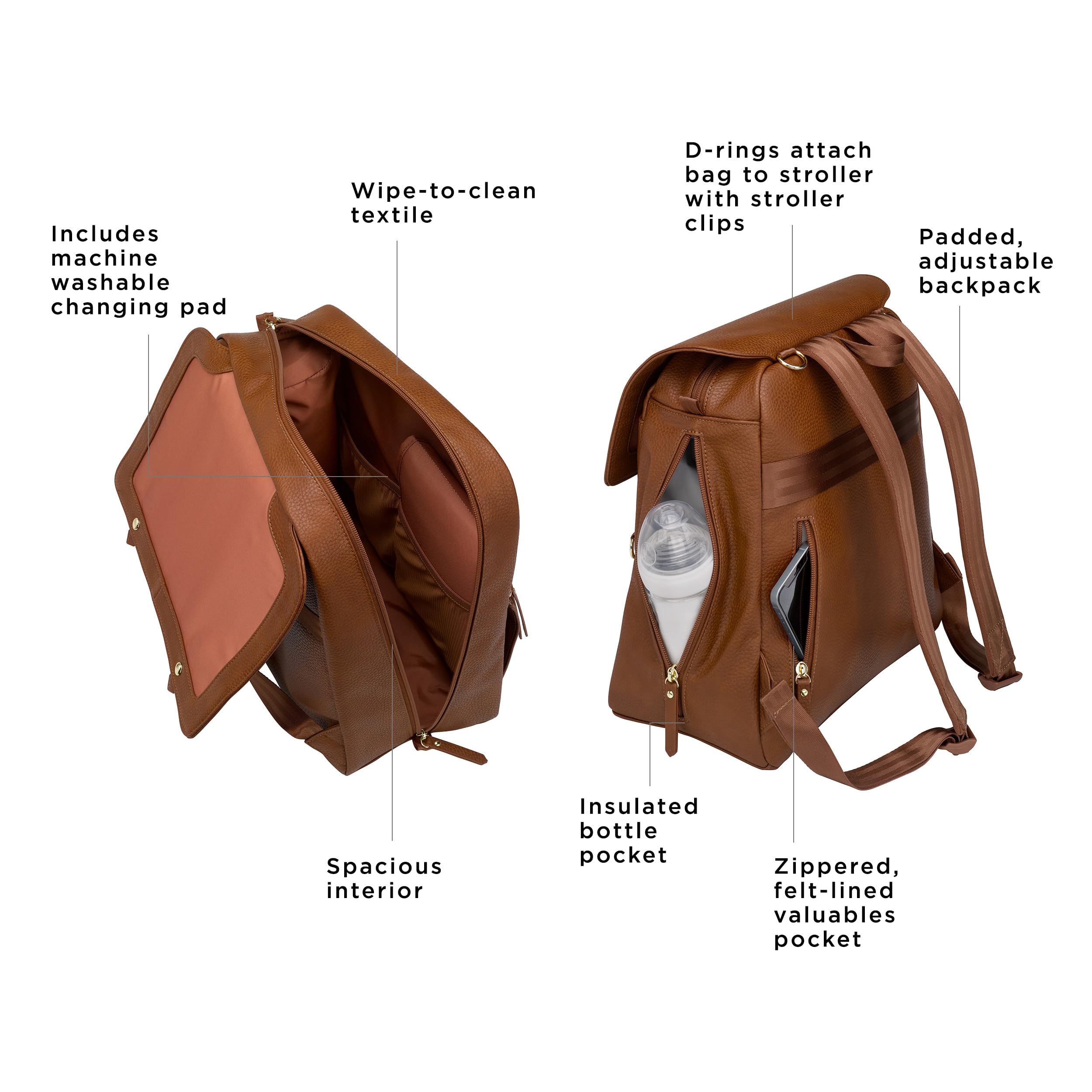 Petunia Pickle Bottom Meta Backpack - Stylish Diaper Bag & Baby Organizer for Parents, Spacious & Comfortable Baby Carrier Backpack for Moms & Dads (Cedar) - Perfect for Daycare, Travel & Everyday Parenting