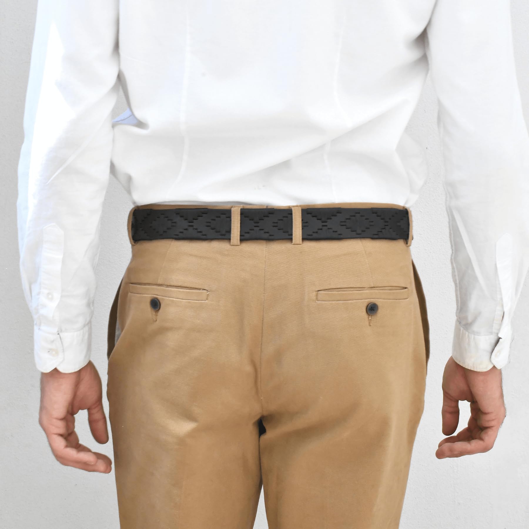 Premium Hand-Stitched Genuine Leather Polo Belt for Men - Classic Dress & Casual Style - Perfect for Office, Wedding & Everyday Wear