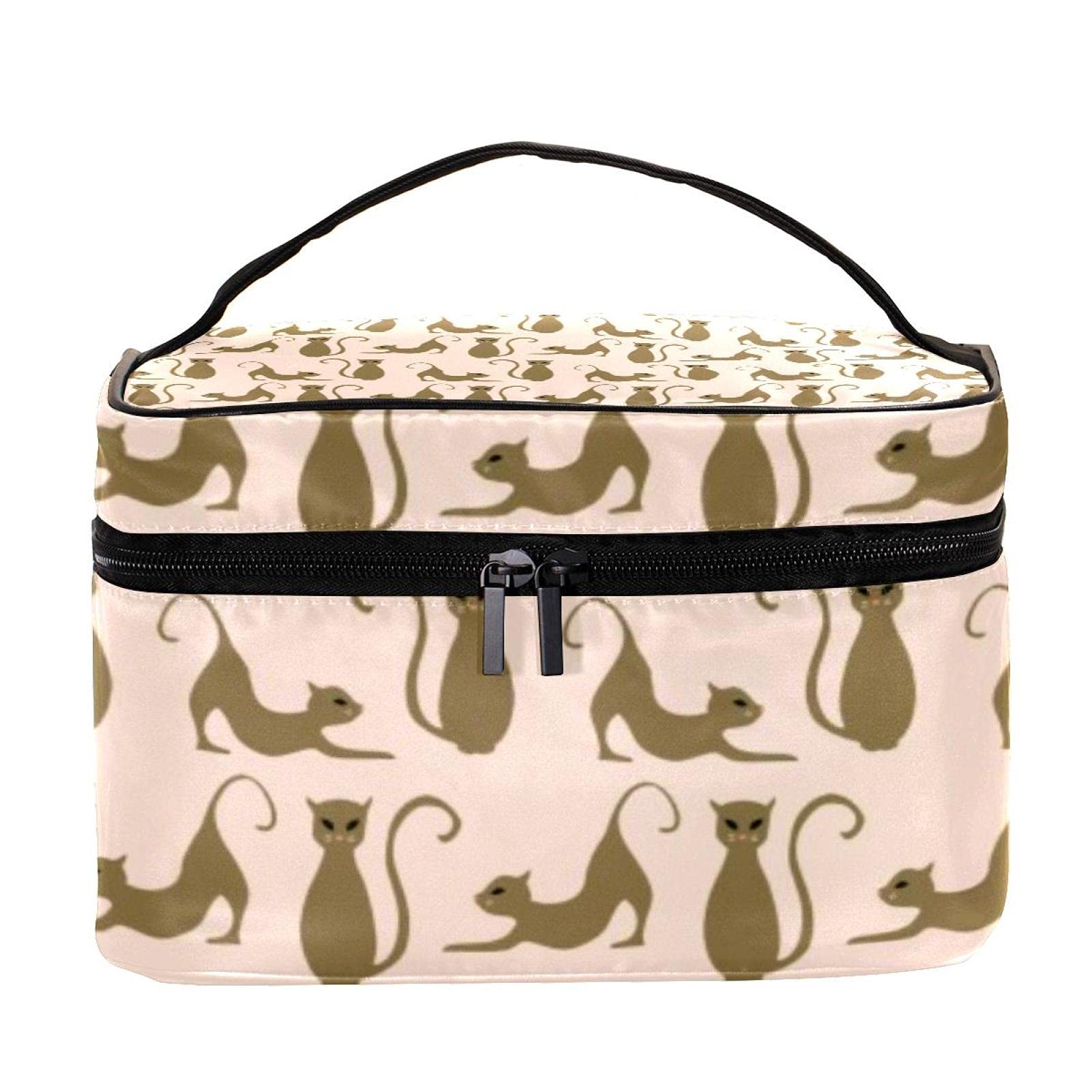 Cute Cats Kittens Pattern Travel Makeup Bag - Large Cosmetic Organizer with Zipper for Women & Girls | Perfect for Travel, Gym, and Daily Essentials Storage