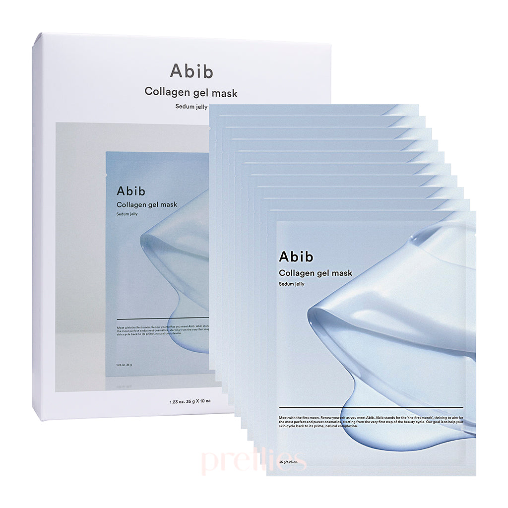 Abib Collagen Gel Mask with Sedum Jelly - 10 Sheet Box | Hydrating & Anti-Aging Face Mask for Glowing Skin | Perfect for Daily Skincare & Spa Night
