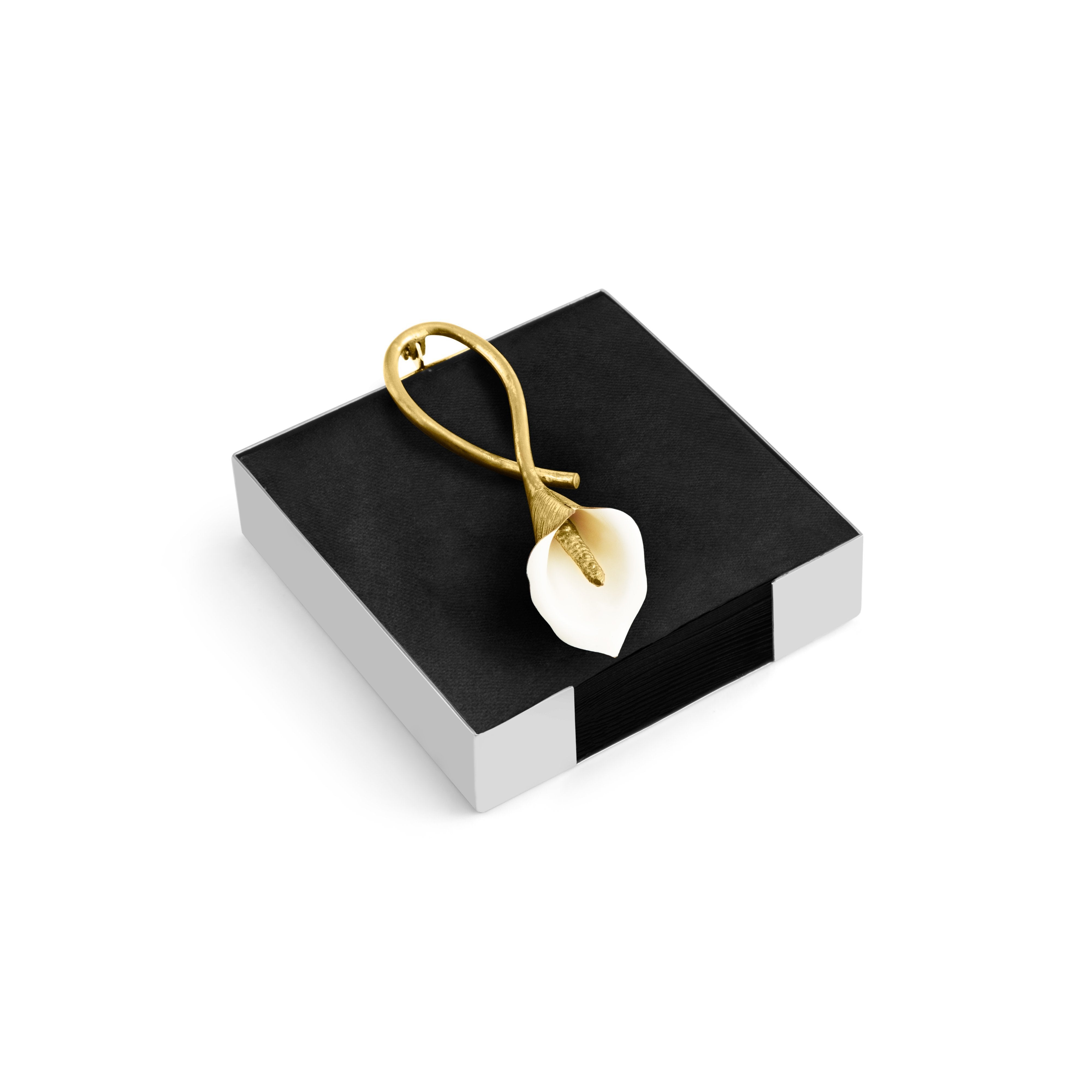 Elegant Calla Lily Cocktail Napkin Holder - Premium Metal Napkin Ring for Weddings, Parties & Fine Dining - Perfect for Table Decor & Gift Giving