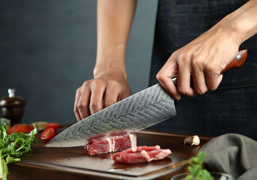 Premium 3-Piece Professional Chef Knife Set - VG10 Damascus Steel Blades with Exotic Sandalwood Handle - Perfect for Home Cooking, Professional Kitchens & Gourmet Food Preparation