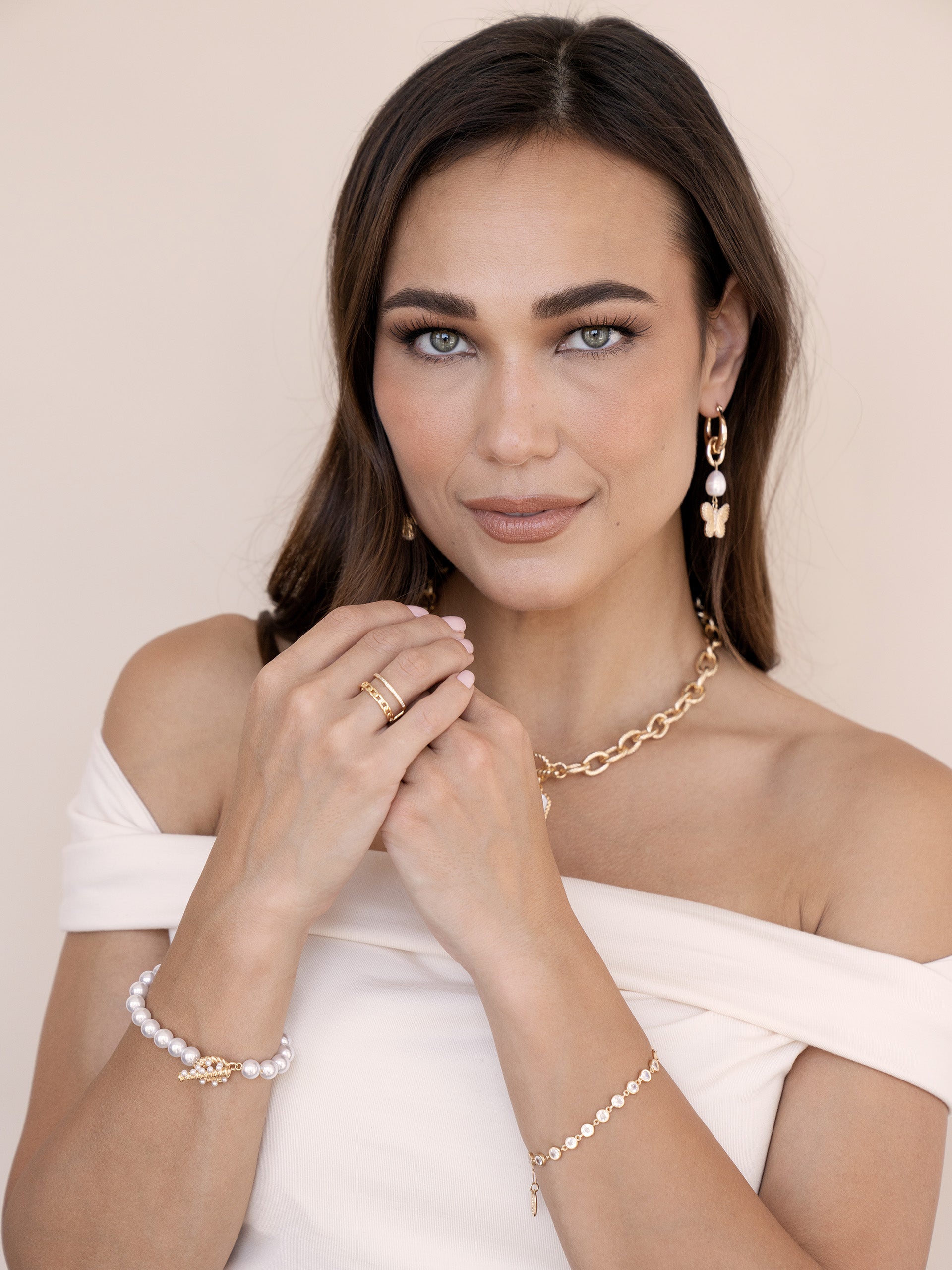 Everyday Crystal Link Bracelet for Women - Elegant Adjustable Beaded Jewelry Gift for Birthday, Anniversary & Special Occasions | Perfect for Office, Party & Daily Wear