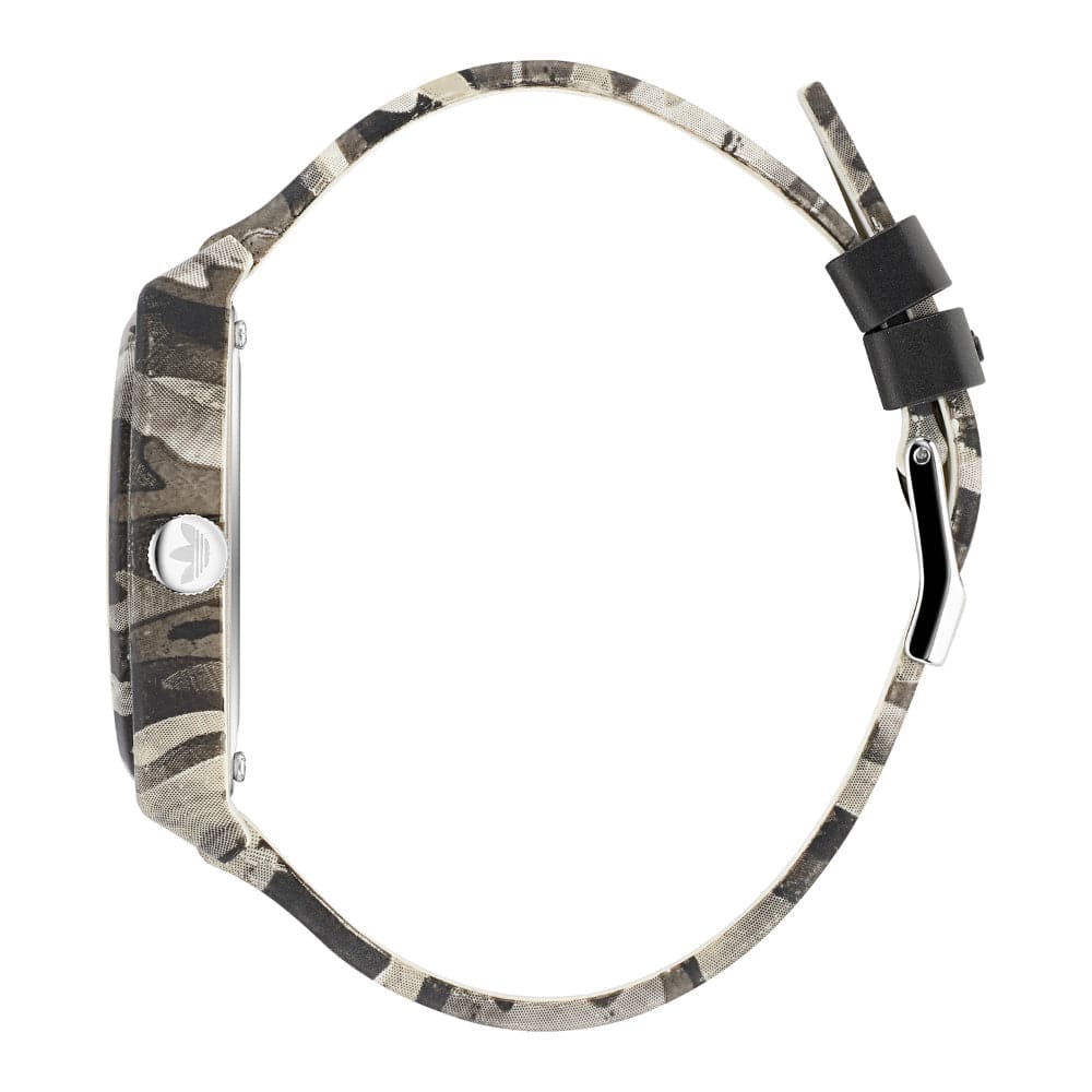 Adidas Unisex Rubber Gray Camouflage Strap Watch AOST22568 - Sporty & Durable Timepiece for Men and Women, Perfect for Outdoor Activities, Gym Workouts, and Casual Wear