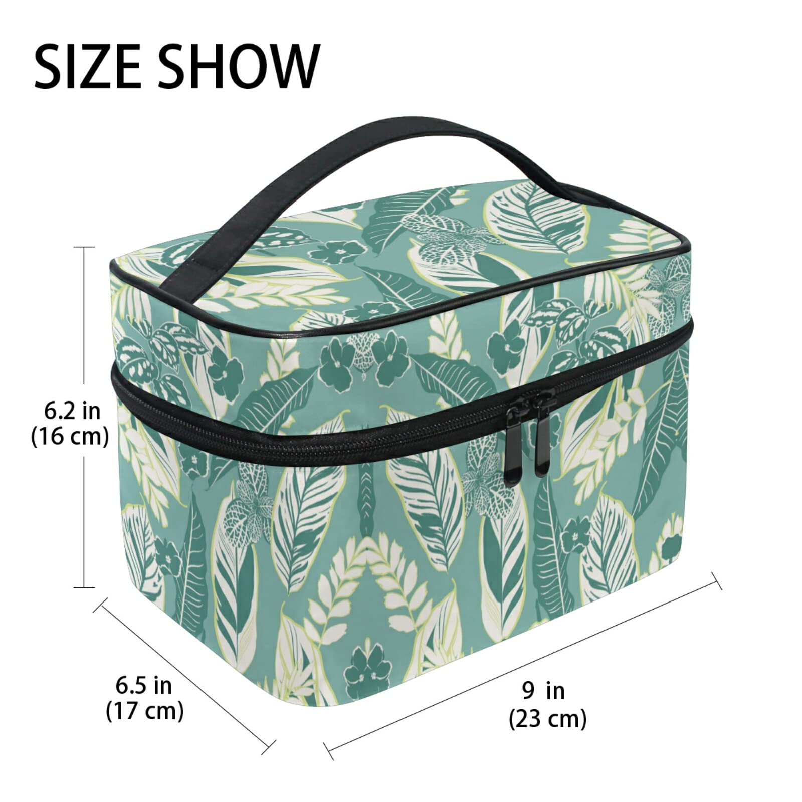 Eco-Friendly Leaf Print Cosmetic Bag - Waterproof Makeup Pouch & Toiletry Organizer for Women | Travel, Gym, Daily Essentials Storage