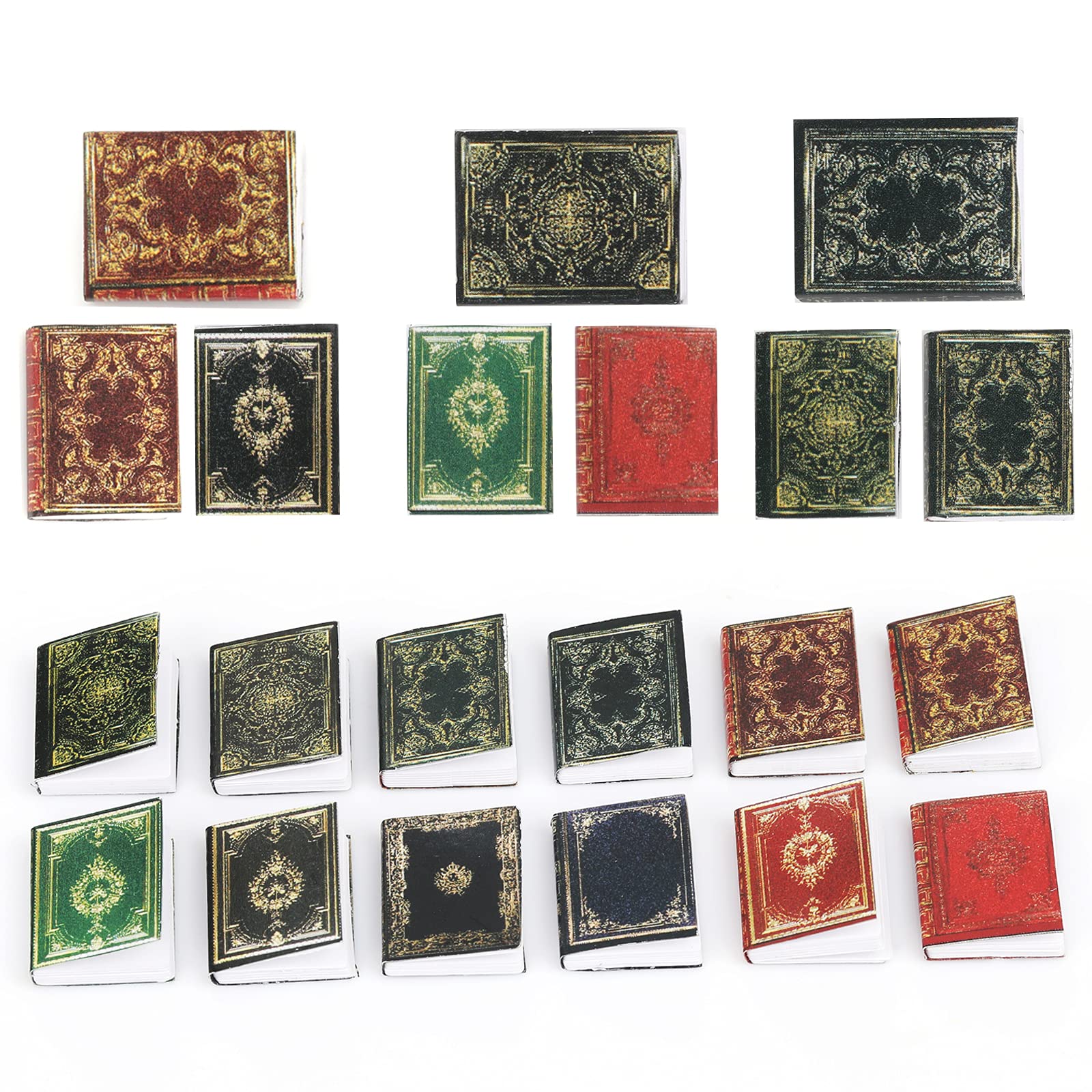 1:12 Scale Mini Dollhouse Books - 12 Pcs Miniature Model Decor for Kids Play & Room Decoration