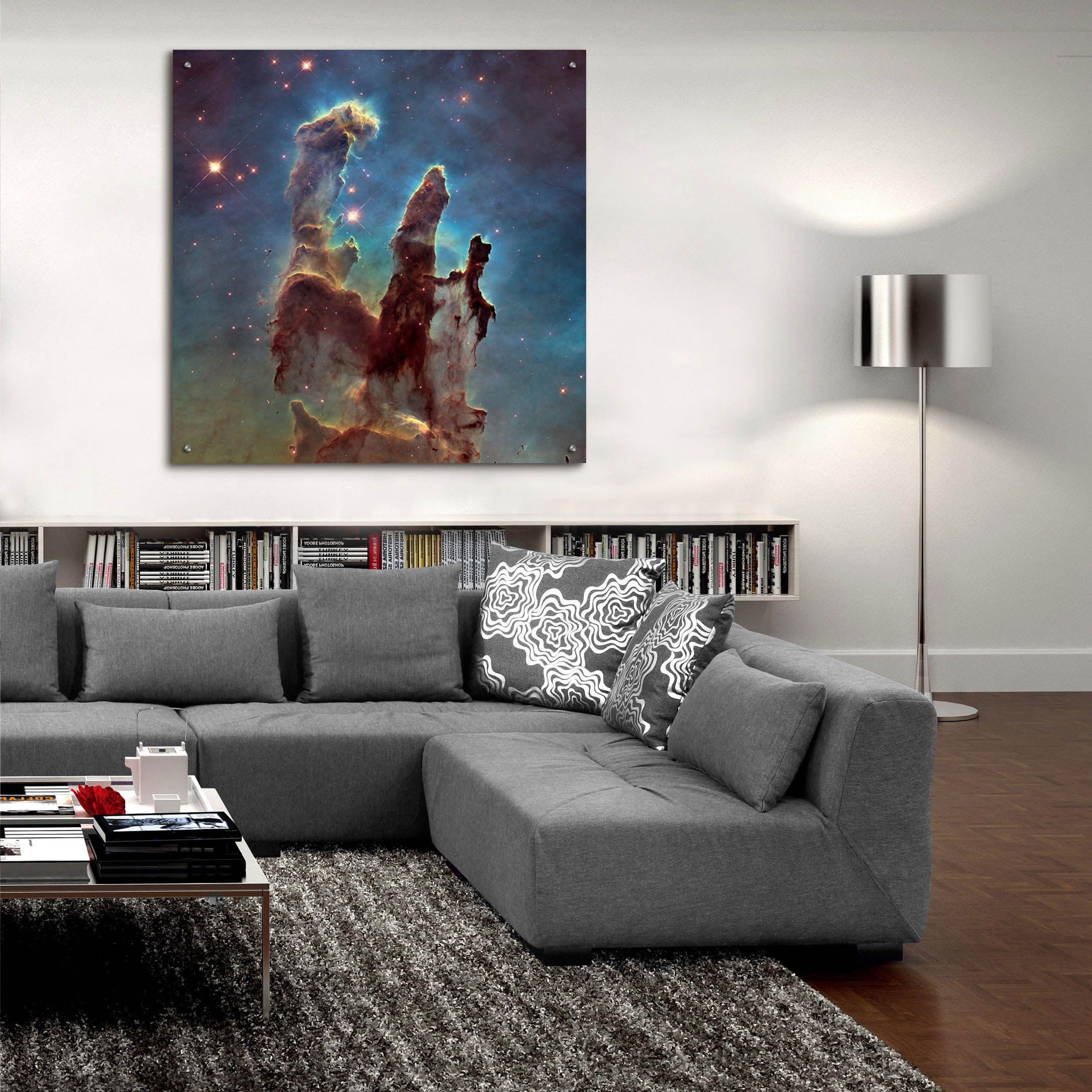 Stunning 'Eagle Nebula' Acrylic Glass Wall Art - 36x36 Inches Space-Themed Home Decor for Living Room, Bedroom & Office