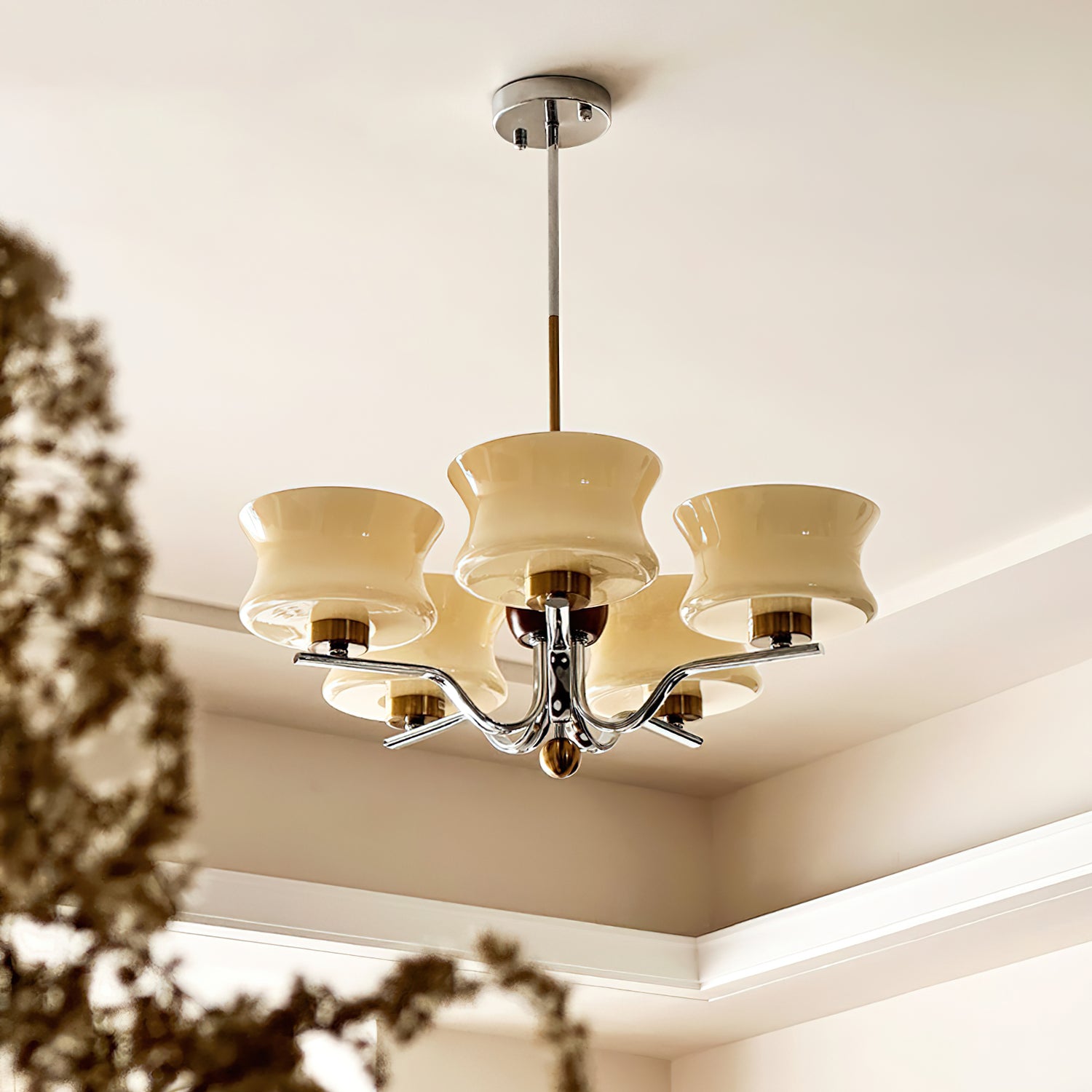 Anath Modern Chandelier - Elegant Crystal Ceiling Light Fixture for Dining Room, Living Room, Bedroom | Perfect for Home Decor, Wedding & Party Lighting