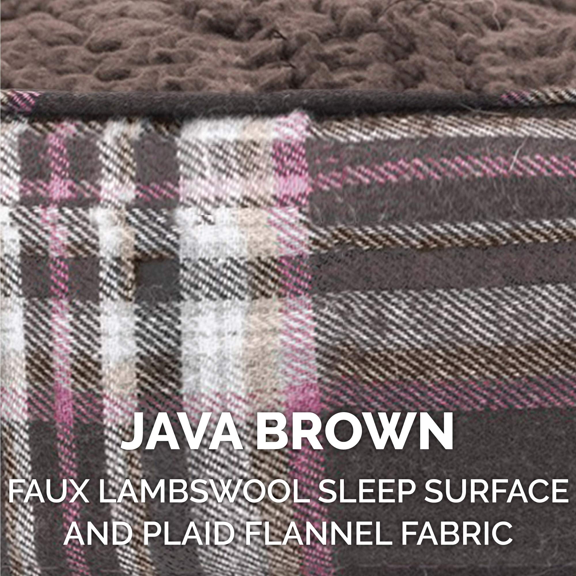 **Furhaven Orthopedic Dog Bed for Small Dogs Under 20 lbs - Washable Sherpa & Plaid Flannel Mattress - Java Brown Small - Perfect for Crates, Kennels & Pet Sofas**
