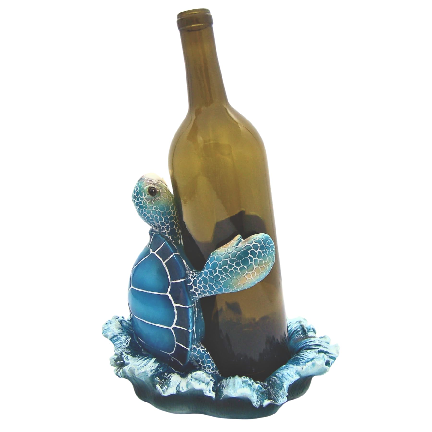 Sea Turtle Wine Bottle Holder - Nautical Themed Home Bar Decor & Kitchen Wine Organizer - Perfect for Beach House, Coastal Decor, and Wine Lover Gifts