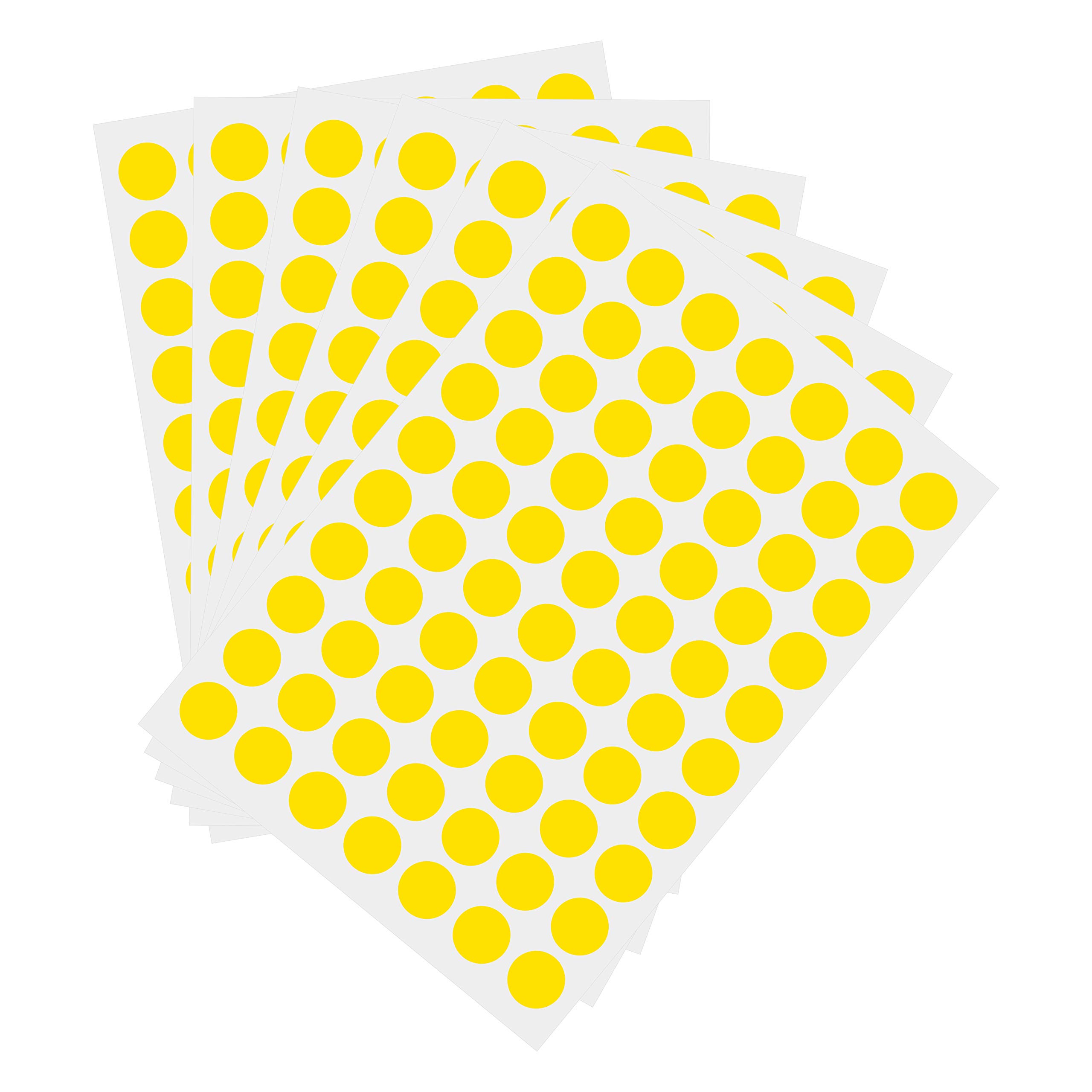 1050 PCS 3/4 Inch Round Color-Code Dot Stickers - Multi-Purpose Color Coded Labels for Classroom Organization, Office Filing & Home Storage (Yellow) - Perfect for Color Coding Files, Books, Inventory & DIY Projects