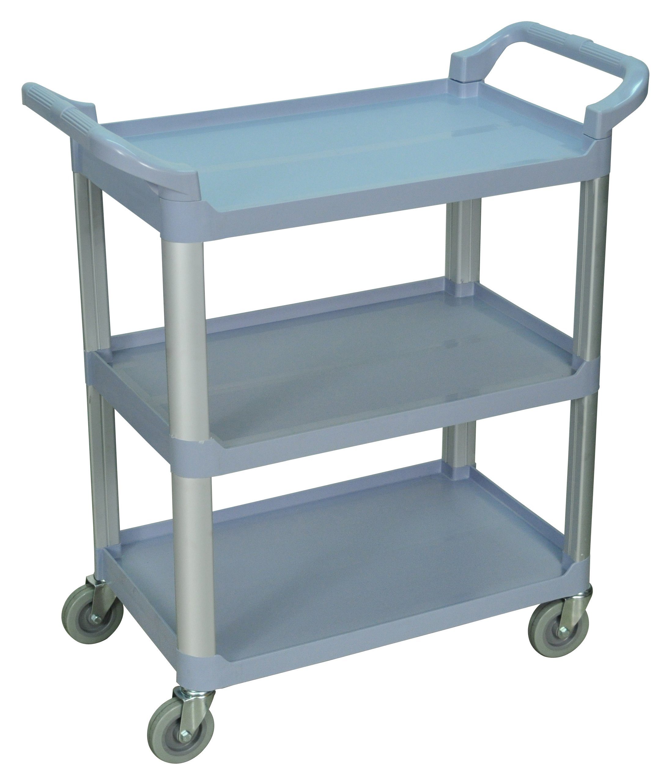 Luxor 3-Tier Gray Serving Cart with Wheels - Portable Kitchen Utility Cart for Dining Room, Bar, Living Room or Outdoor Entertaining