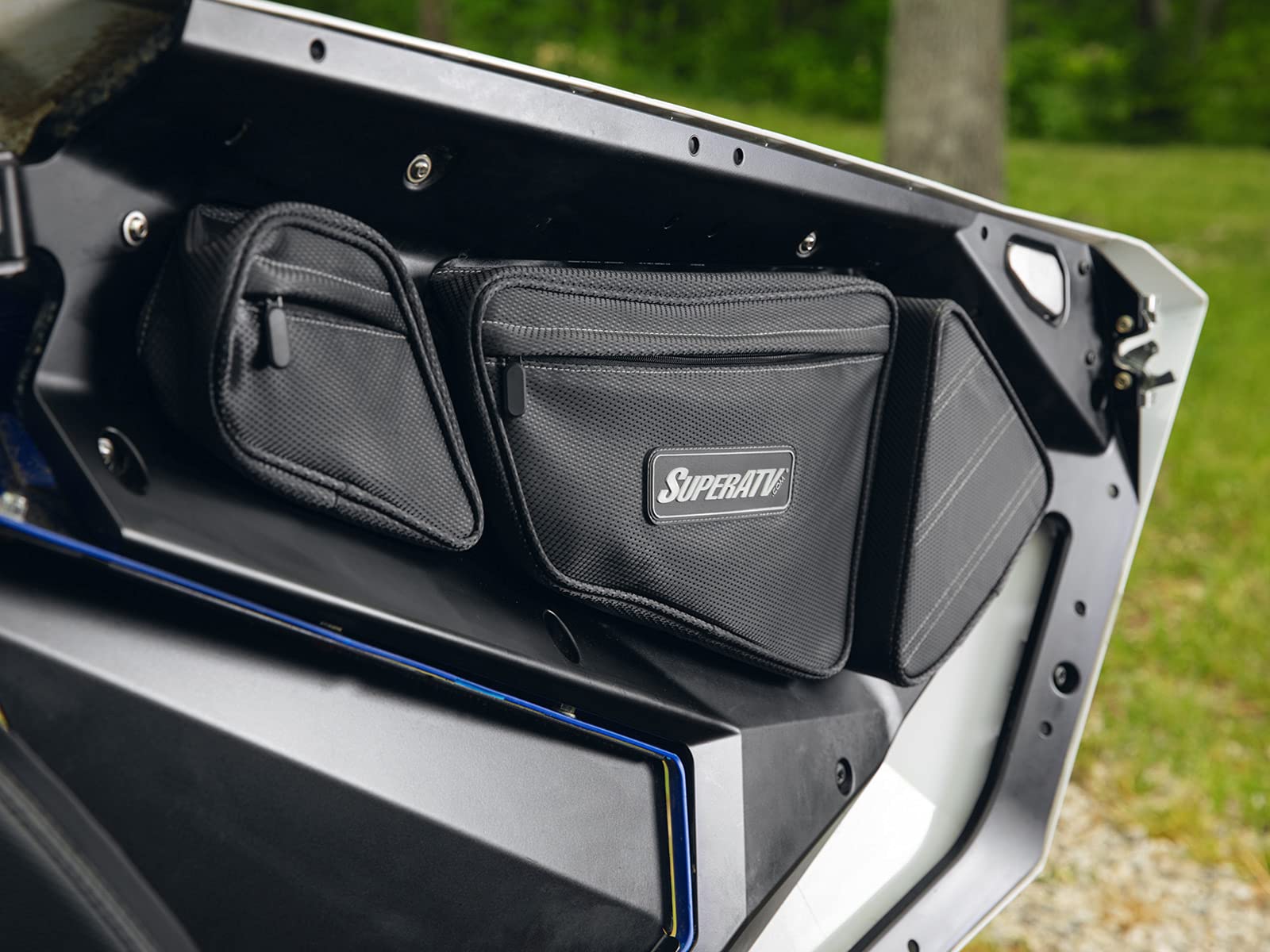 SuperATV Door Storage Bags for 2020-2024 Polaris RZR PRO XP & PRO XP 4 - 2 Pack with Knee Protectors & Mesh Pockets | Fits Stock Polaris RZR Doors | Perfect for Cell Phone, MP3 Player & Gear Storage | Ideal for Off-Roading, Trail Riding & UTV Adventures