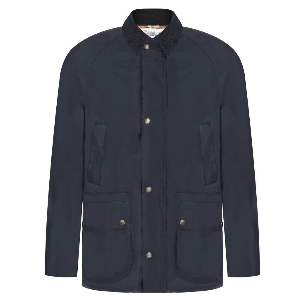 Beaucaire Eastwood Waxed Jacket for Men - Waterproof Outdoor Coat in Navy Blue | Perfect for Hiking, Camping & Urban Fashion