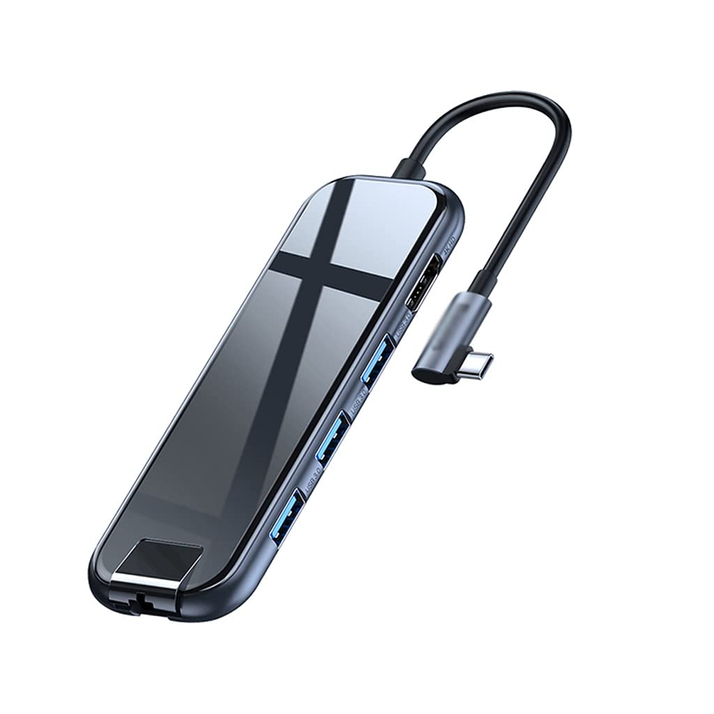 TWDYC USB C Docking Station for Laptop, Phone & Tablet - 6-in-1 Multi-Port Adapter with HDMI, USB 3.0, SD/TF Card Reader - Perfect for Home Office, Online Meetings & Cloud Computing