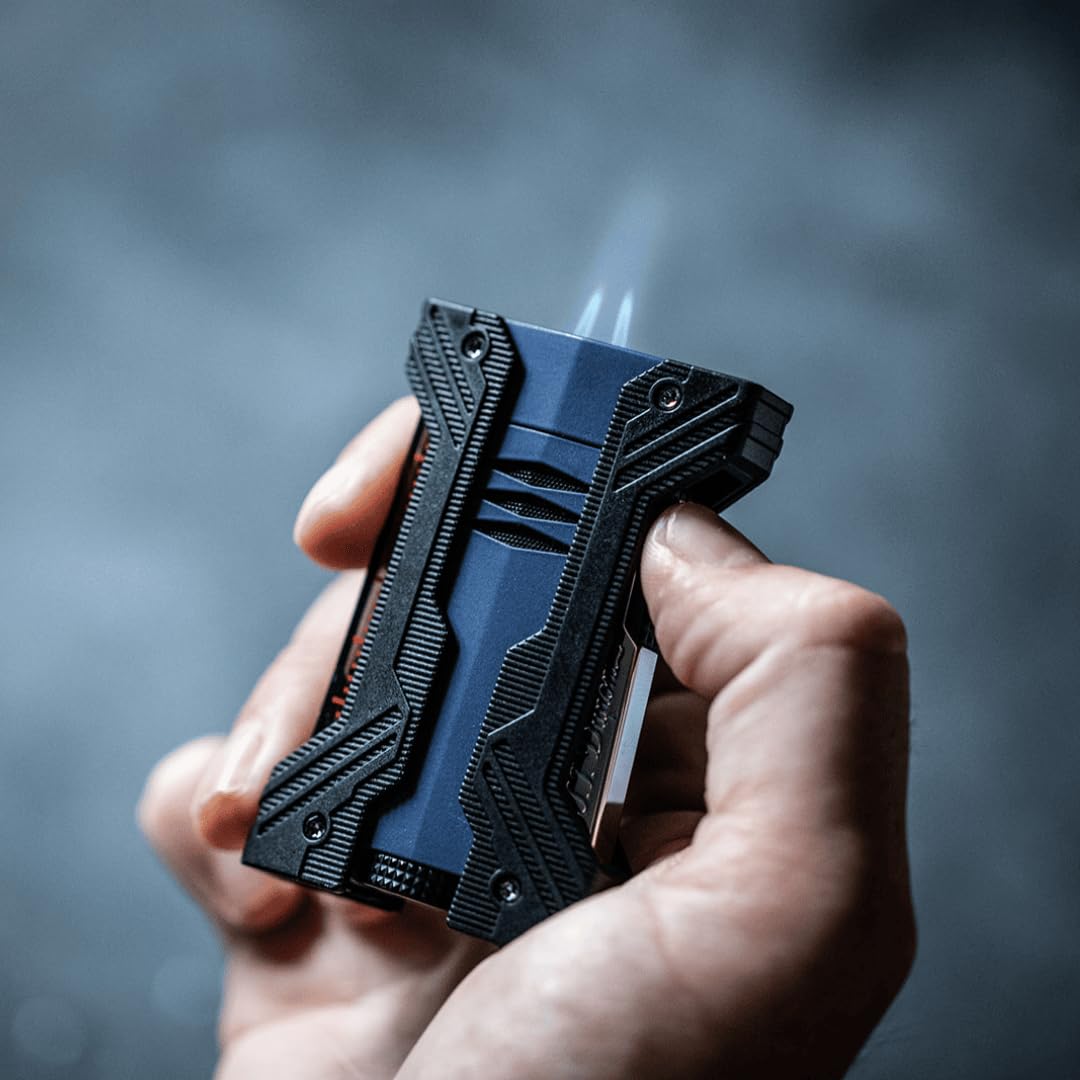 S.T. Dupont Defi XXtreme Black Luxury Lighter - Premium Butane Lighter for Cigars, Cigarettes & Outdoor Use - Perfect Gift for Men & Collectors