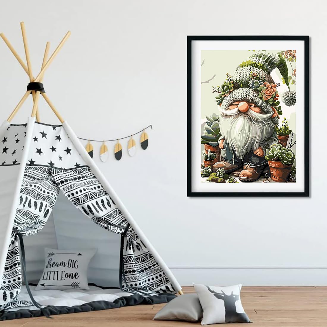 5D Diamond Painting Kits for Adults - Full Drill Round Gem Art DIY Gnome Design (12x16 Inch) | Home Wall Decor, Stress Relief & Creative Gift Idea | Perfect for Relaxation, Bedroom Art & Craft Projects