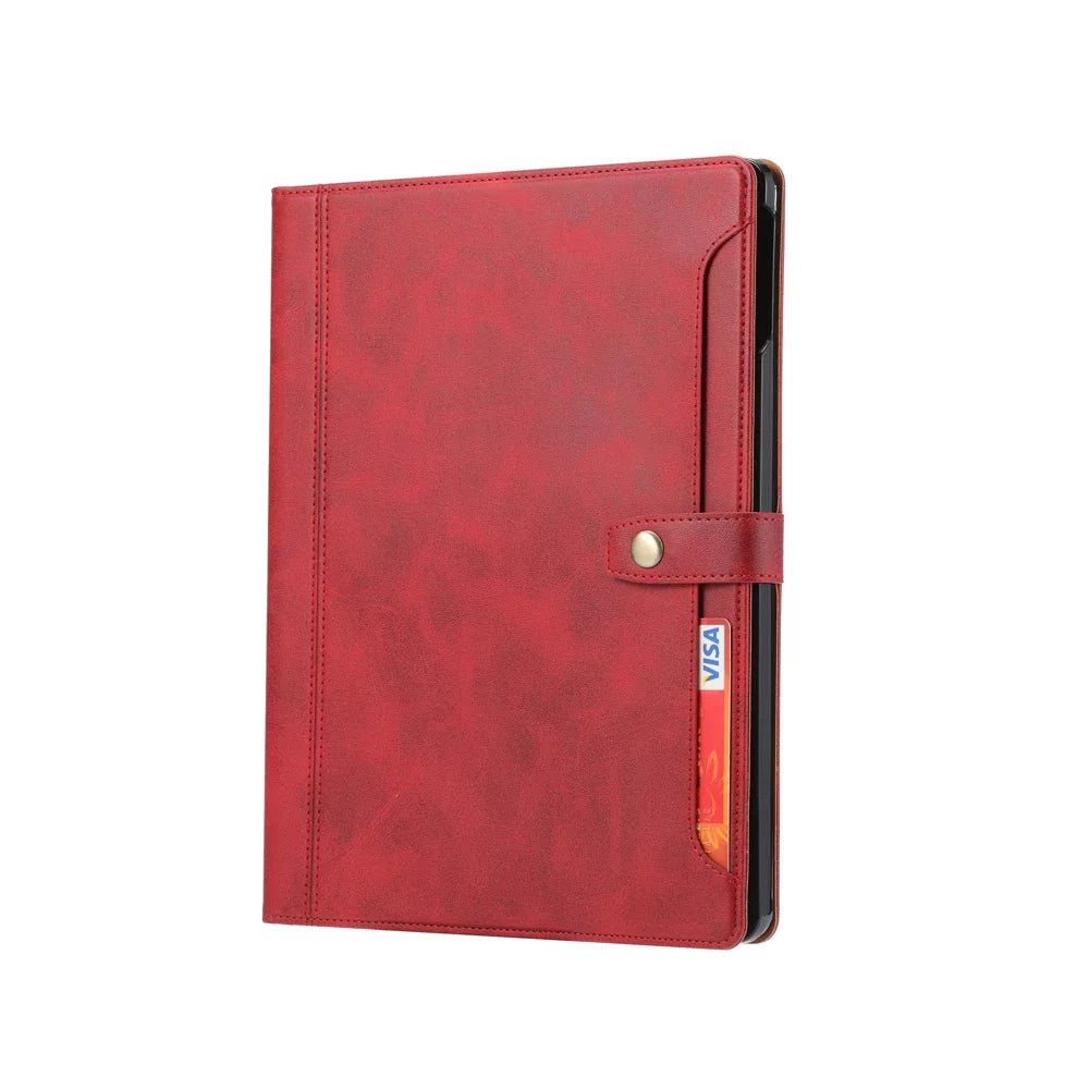 Premium Genuine Leather iPad Folio Case - Slim Protective Cover for iPad Pro/Air/Mini - Perfect for Work, Travel & Business Meetings