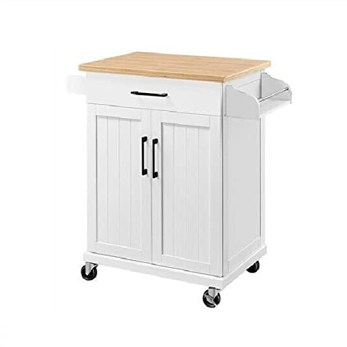 **Guie Kitchen Island Trolley Cart with Wheels - Spice Rack, Towel Holder & Rolling Storage Cabinet for Kitchen, Pub, or Dining Room - Perfect for Small Spaces & Organizing Cooking Essentials**