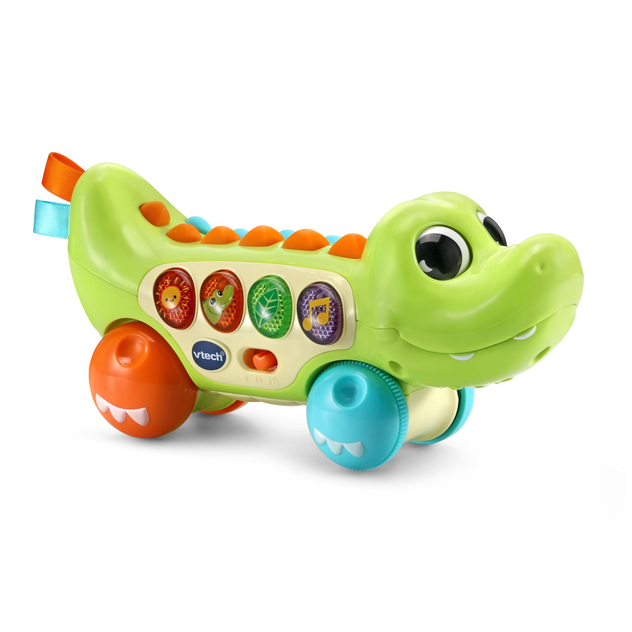 VTech Baby Squishy Spikes Alligator Teether Toy - Soft Chewable Sensory Toy for Infants & Toddlers 6+ Months - English Version - Perfect for Soothing Teething Pain & Early Learning Playtime