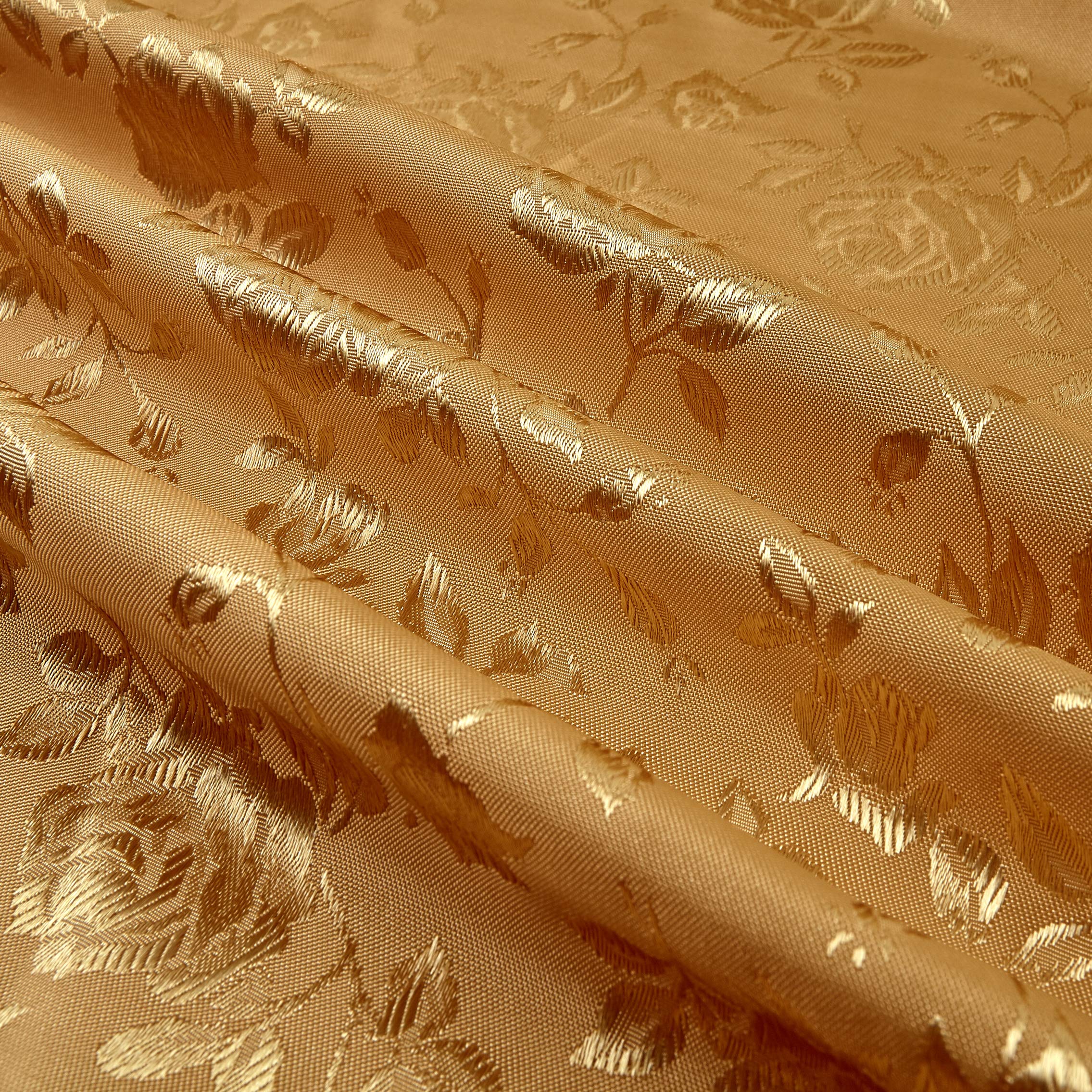 Luxury Rose Satin Jacquard Gold Fabric by the Yard - Premium Decorative Upholstery Material for Wedding Dresses, Curtains & Home Decor