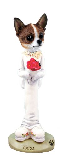 Chihuahua Brindle & White Bride Dog Collectible Figurine - Perfect for Wedding Decor, Gift Giving & Dog Lover Collections