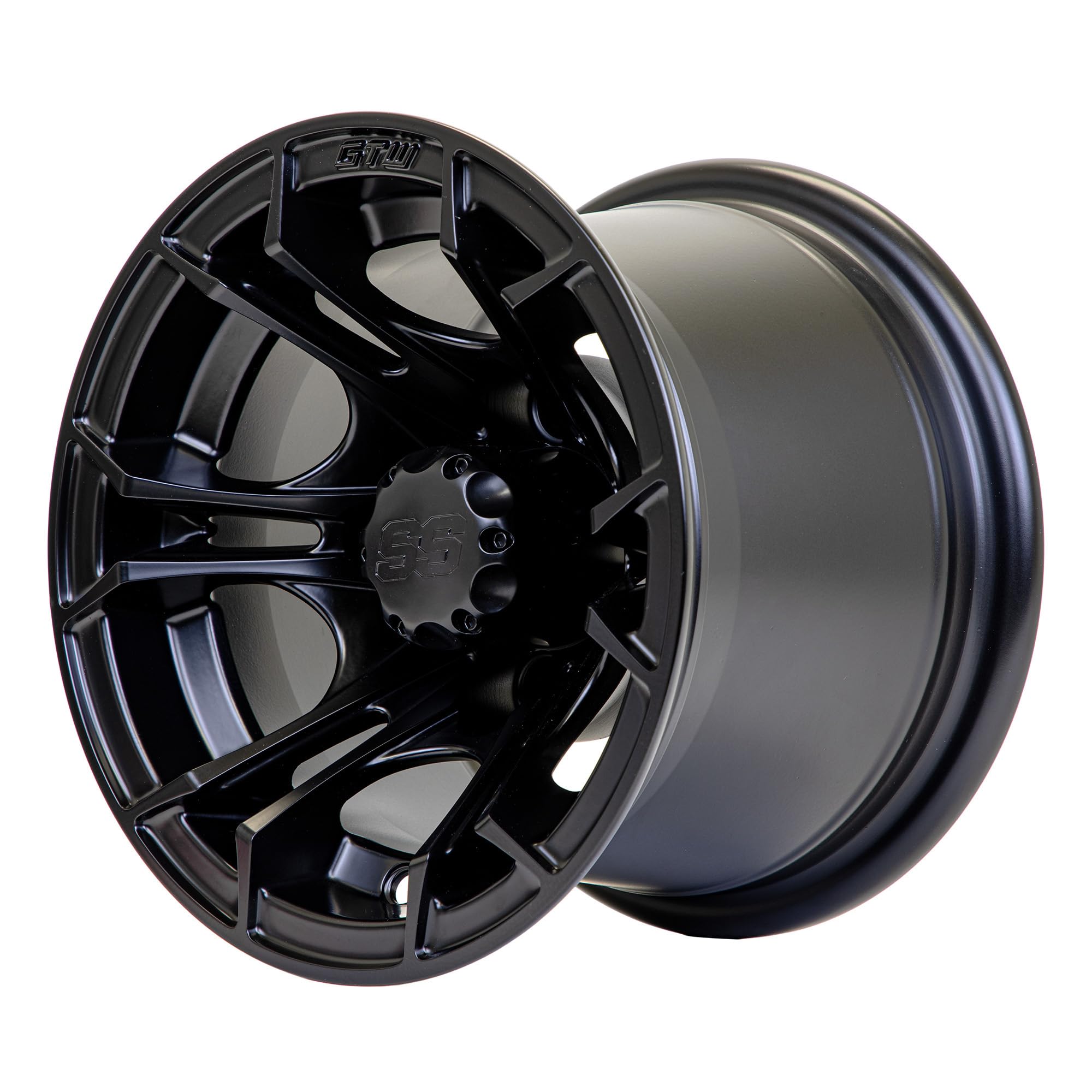 GTW 10 Inch Golf Cart Wheels and Tires Combo Set of 4 - Matte Black Spyder Wheels with 205/50-10 Pro Tour Street Tires | Perfect for Golf Carts, Utility Vehicles & Neighborhood Cruising