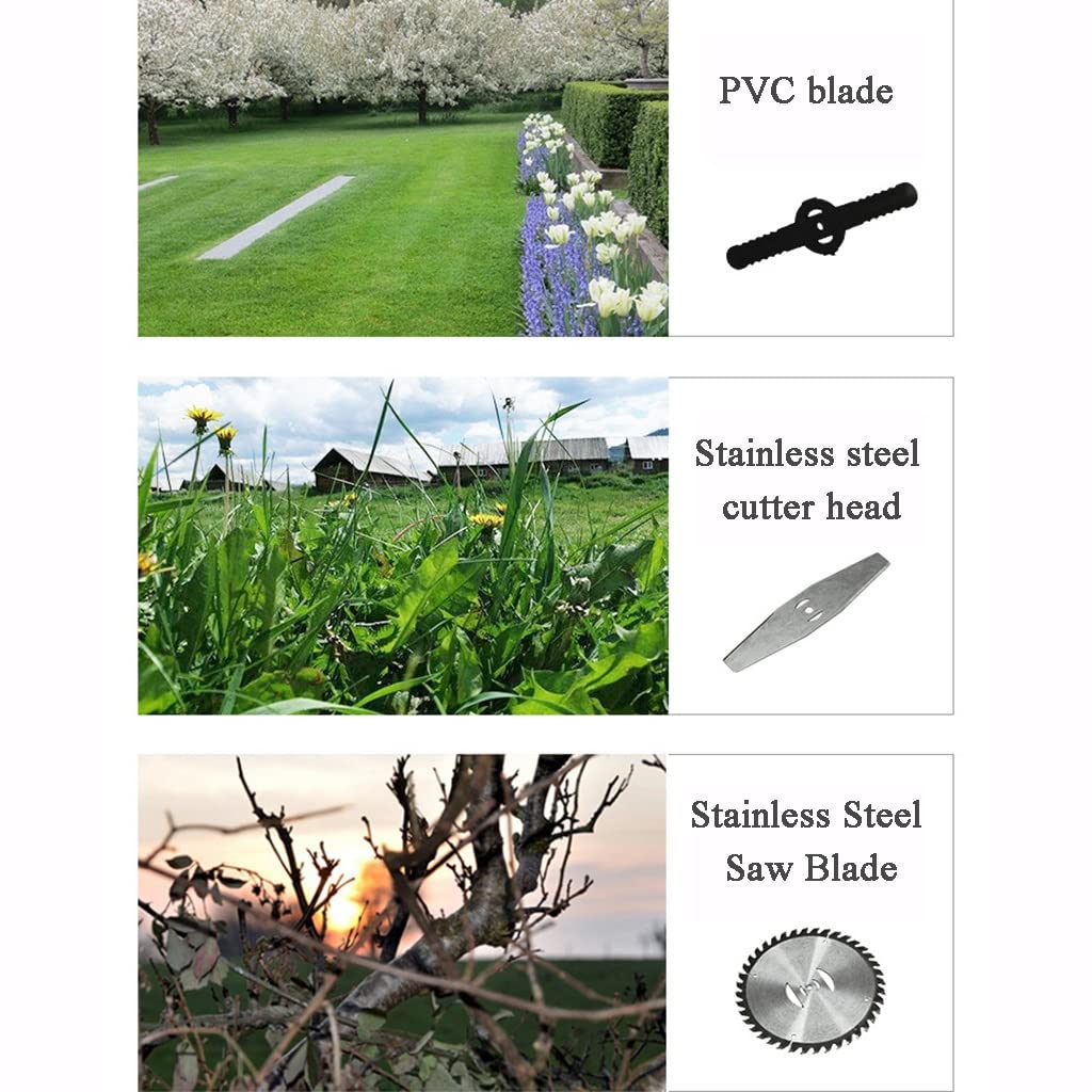 **Cordless Weed Eater & Grass Trimmer - 1-30cm Height Adjustment, Dual Control Switch, Powerful Brush Cutter with Blade & Charger (Includes 2 Batteries & 1 Charger) - Perfect for Lawn, Garden & Yard Maintenance**