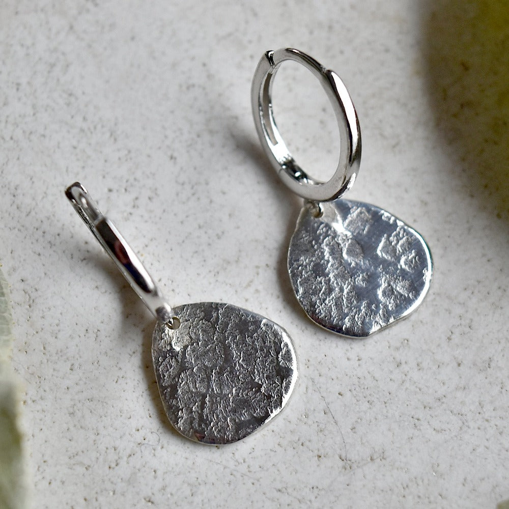 Stylish Silver Huggie Hoop Earrings with Small Drop Charm - Perfect for Everyday Wear & Special Occasions