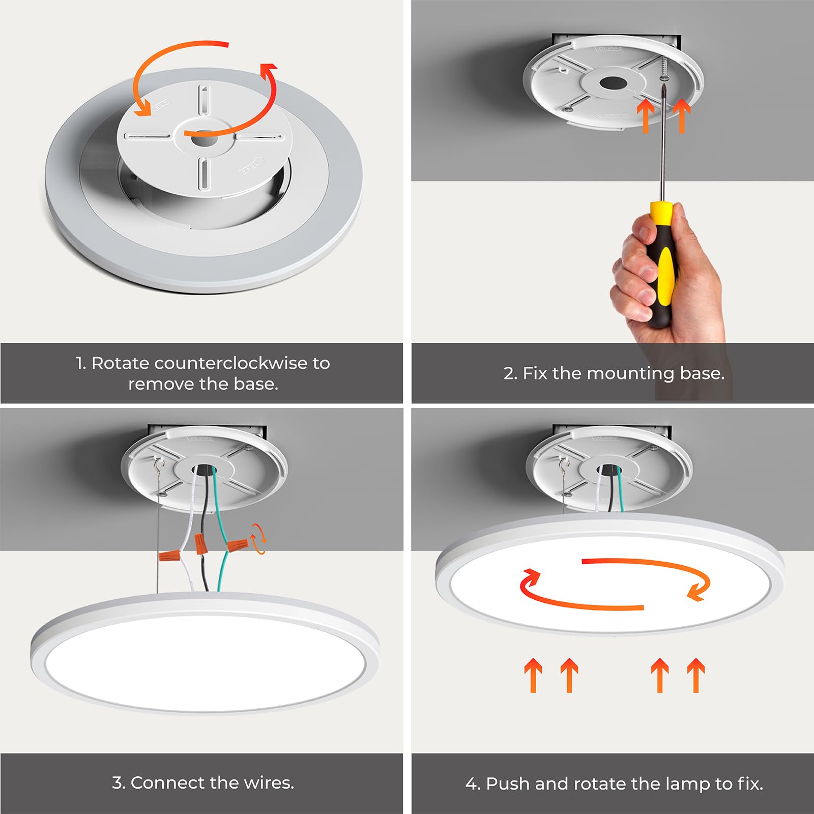 12in LED Flush Mount Ceiling Light with Remote Control - 2000K Warm to 6500K Adjustable Color Temperature, Ultra-Thin Design for Bedroom, Kitchen, Living Room - Perfect for Ambient Lighting and Nighttime Use