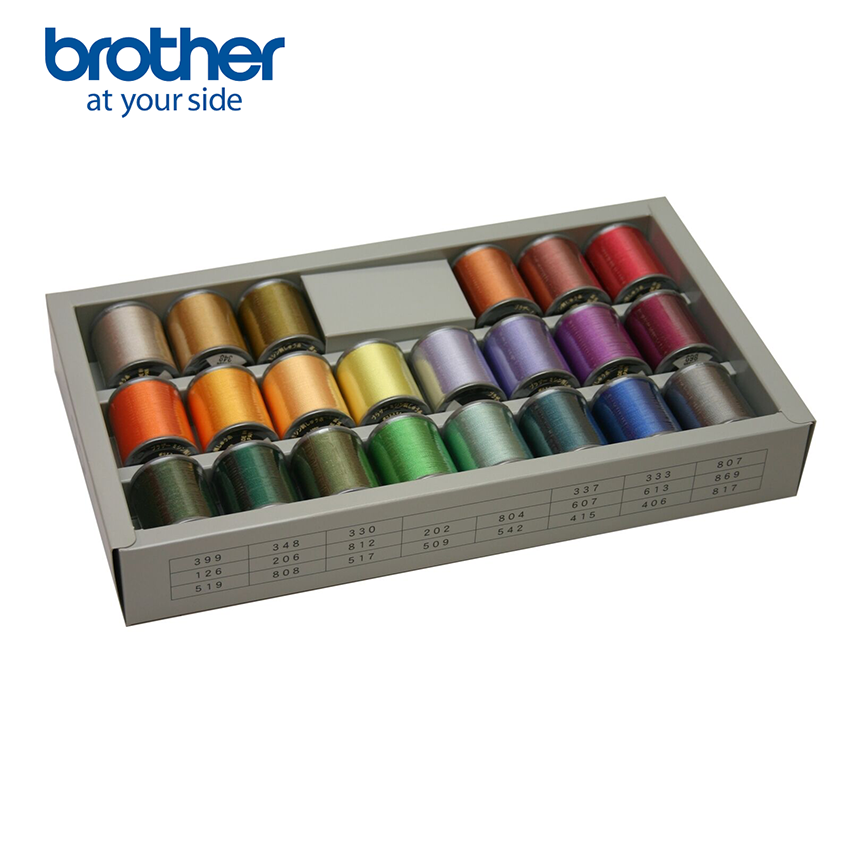 Brother High Sheen Polyester Embroidery Thread - 22 Vibrant Colors Set for Sewing, Quilting & DIY Crafts | Perfect for Machine Embroidery, Hand Stitching & Fabric Art Projects