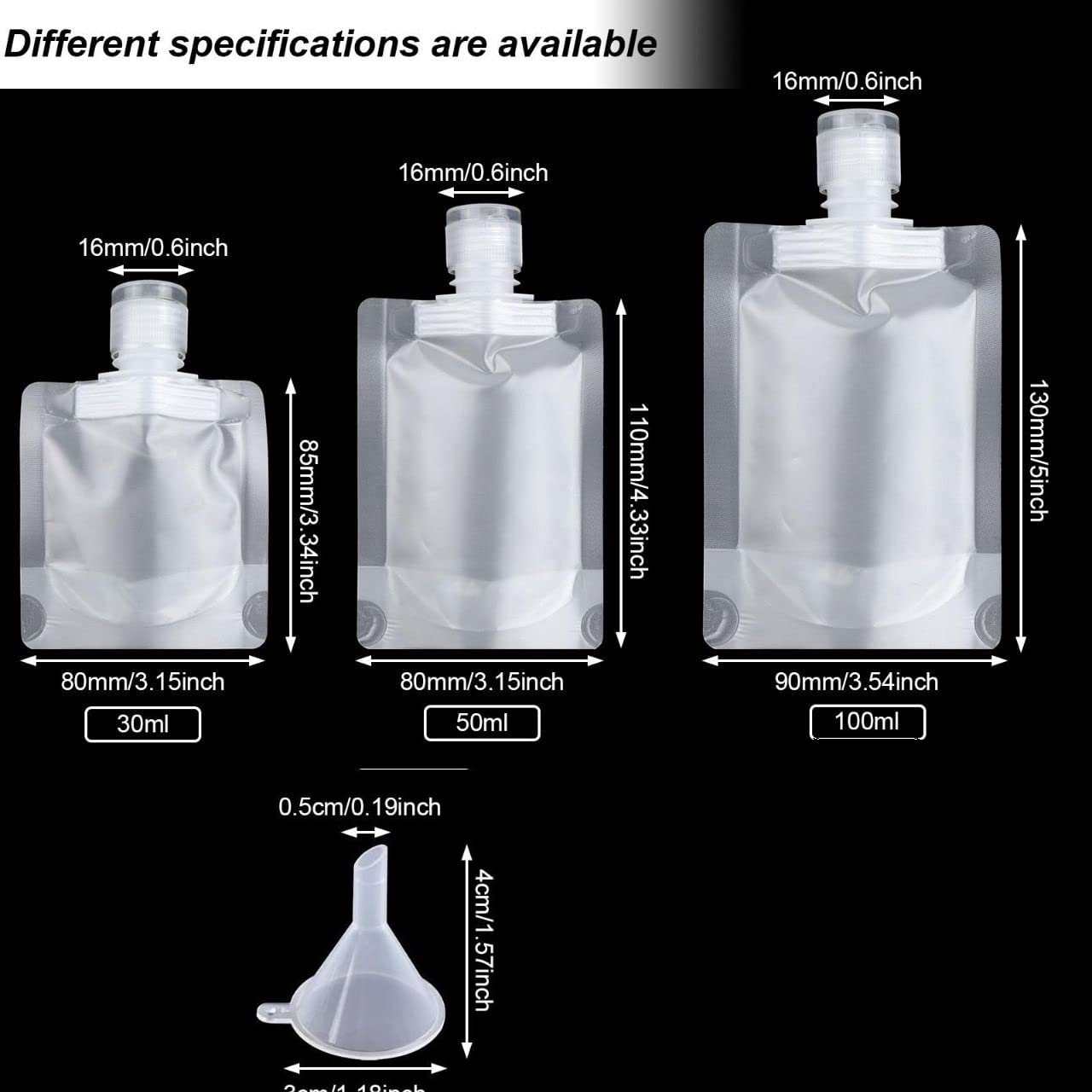 AASTIK Travel Refillable Squeeze Pouches - 30ml/50ml/100ml Empty Cosmetic Bottles for Lotion, Shampoo, Face Cream & Hand Soap - Portable Leak-Proof Spout Bags for Makeup, Skincare & Toiletries | Perfect for Air Travel, Gym & Daily Use