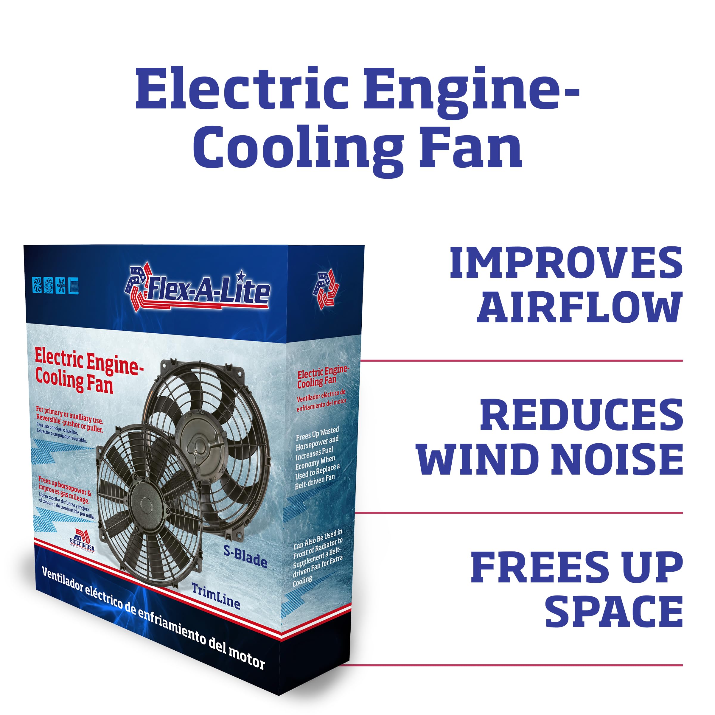 10 Inch Black Trimline Reversible Electric Fan - Dual Pusher-Puller Function for Cars, Trucks & RVs | Compact Cooling Solution for Vehicles, Workshops & Camping