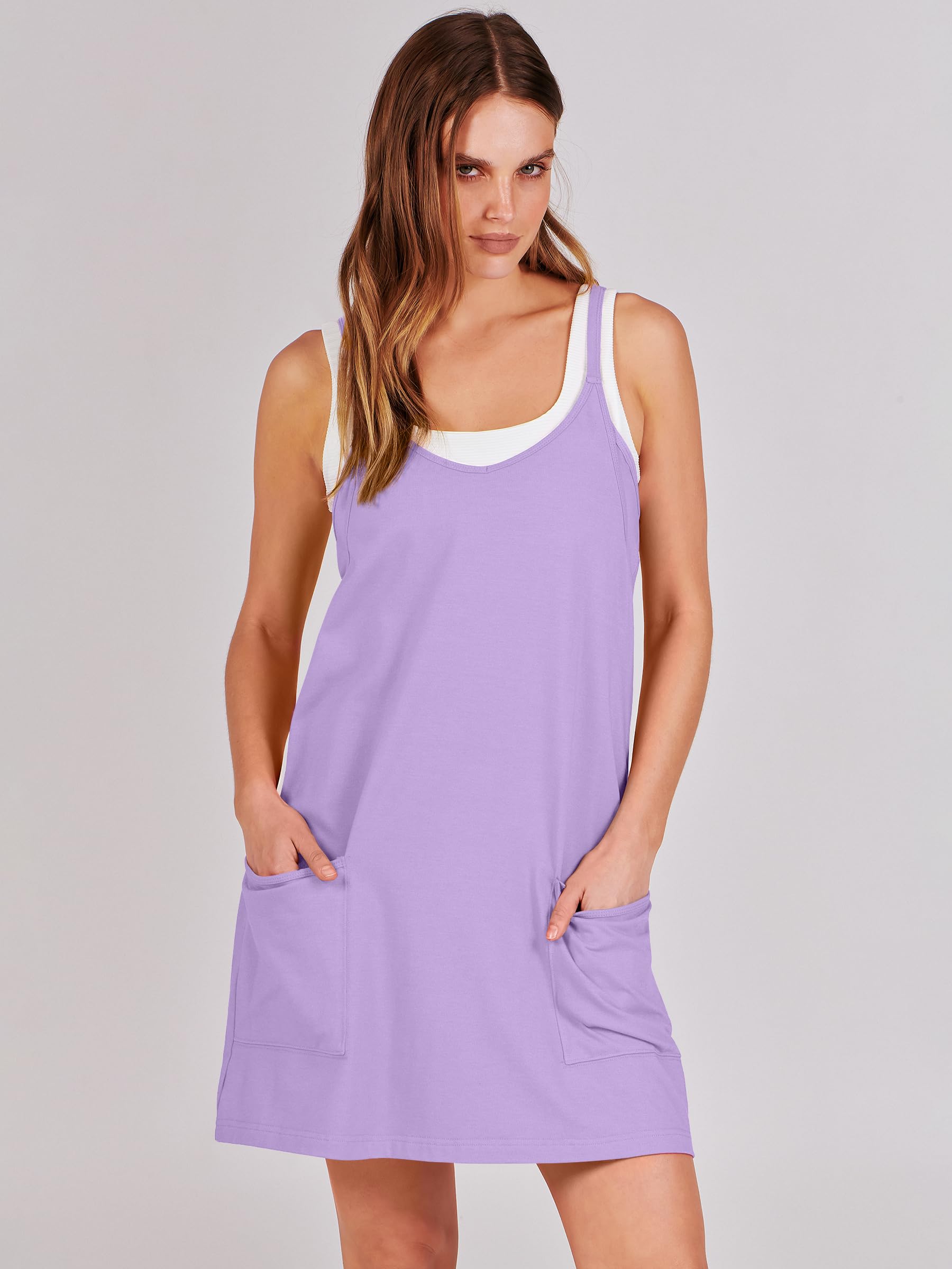ANRABESS Women's Athletic Dress - Summer Tennis Workout Dress with Built-in Shorts, Active Sports Mini Romper for Gym, Running, Yoga & Vacation Travel Outfits