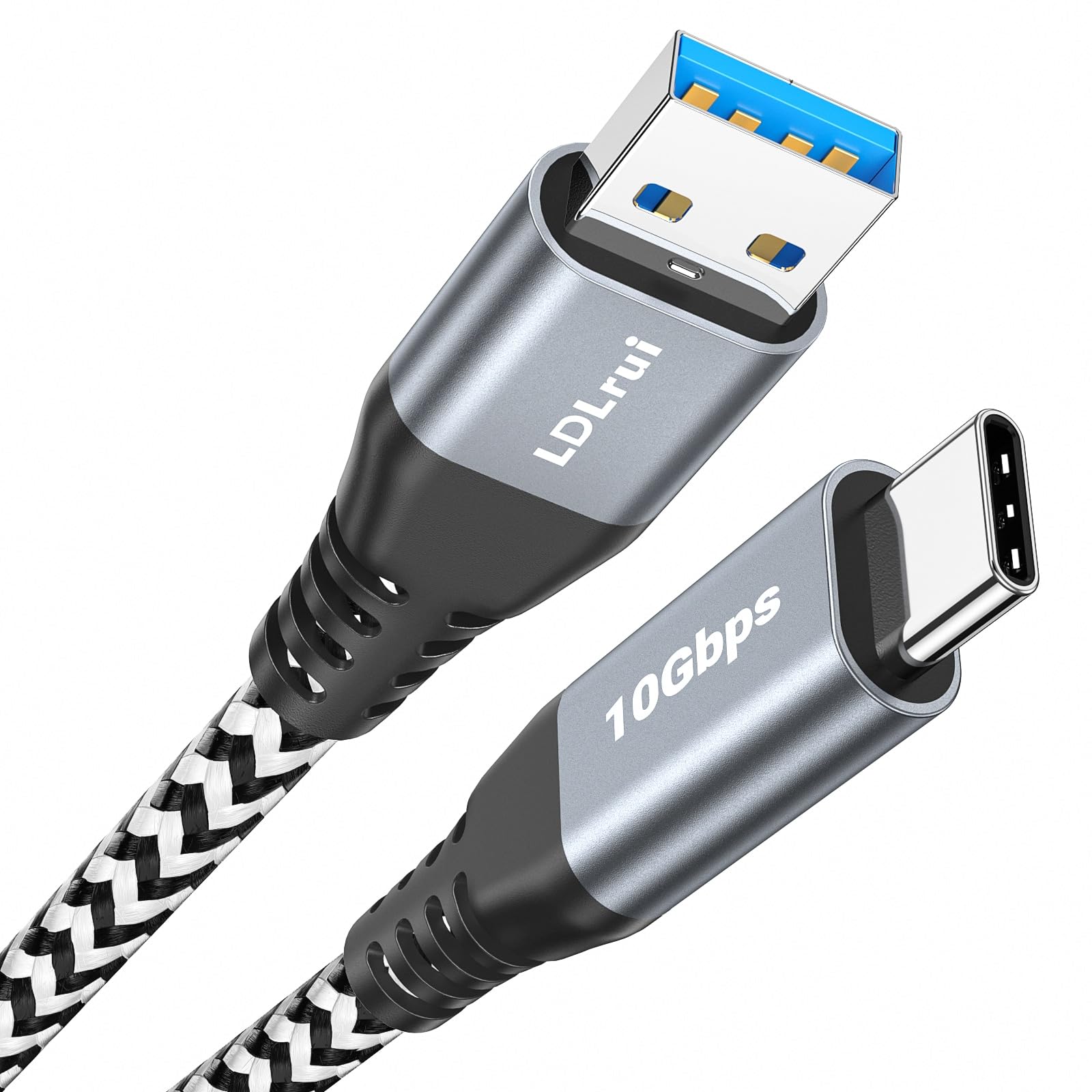 Premium USB-A to USB-C Fast Charging Cable [2-Pack 3ft] - 10Gbps High-Speed Data Transfer, 3.1A Braided Nylon USB 3.2 Gen 2 Cable for Samsung Galaxy S20/S10/S9, iPhone 16/15 Series, Moto G, Android Auto - Perfect for Home, Office & Car Charging
