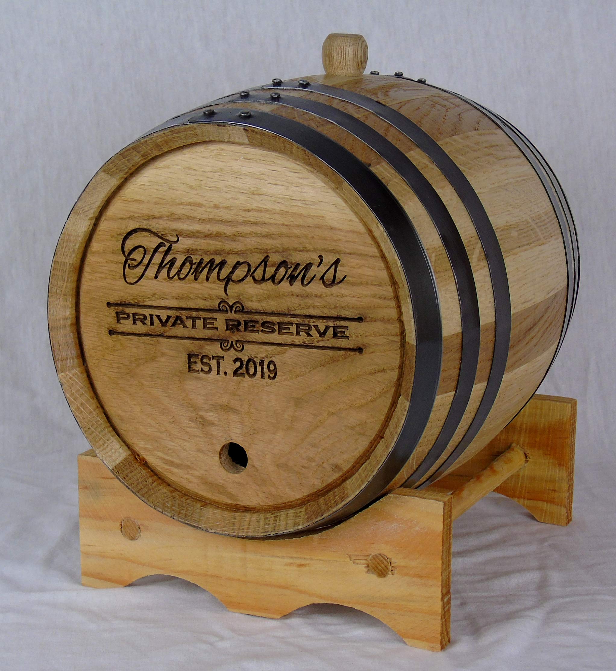 Premium 3 Liter American White Oak Aging Barrel - Handcrafted Whiskey, Bourbon, Wine, Tequila, Rum & Scotch Barrel with Custom Engraving | Perfect for Home Brewing, Distilling & Unique Gift Giving