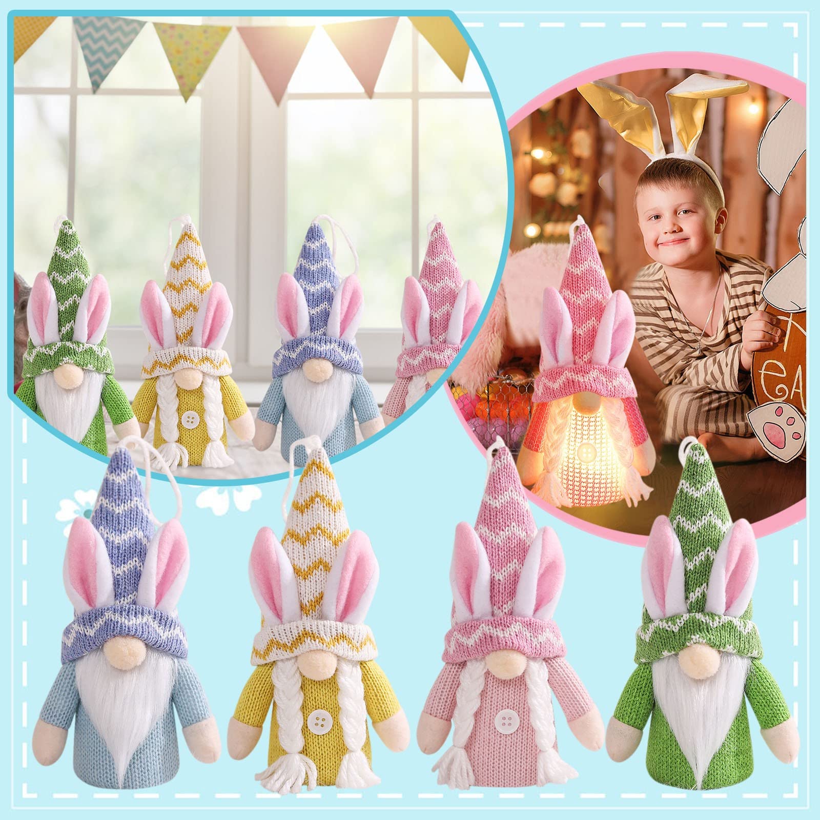Guolarizi Soft Rabbit Plush Toy - Easter Bunny Stuffed Animal, Faceless Doll Decor for Home, Nursery & Holiday Gift (Multiple Colors, One Size) - Perfect for Easter Decorations, Baby Showers & Cozy Home Accents